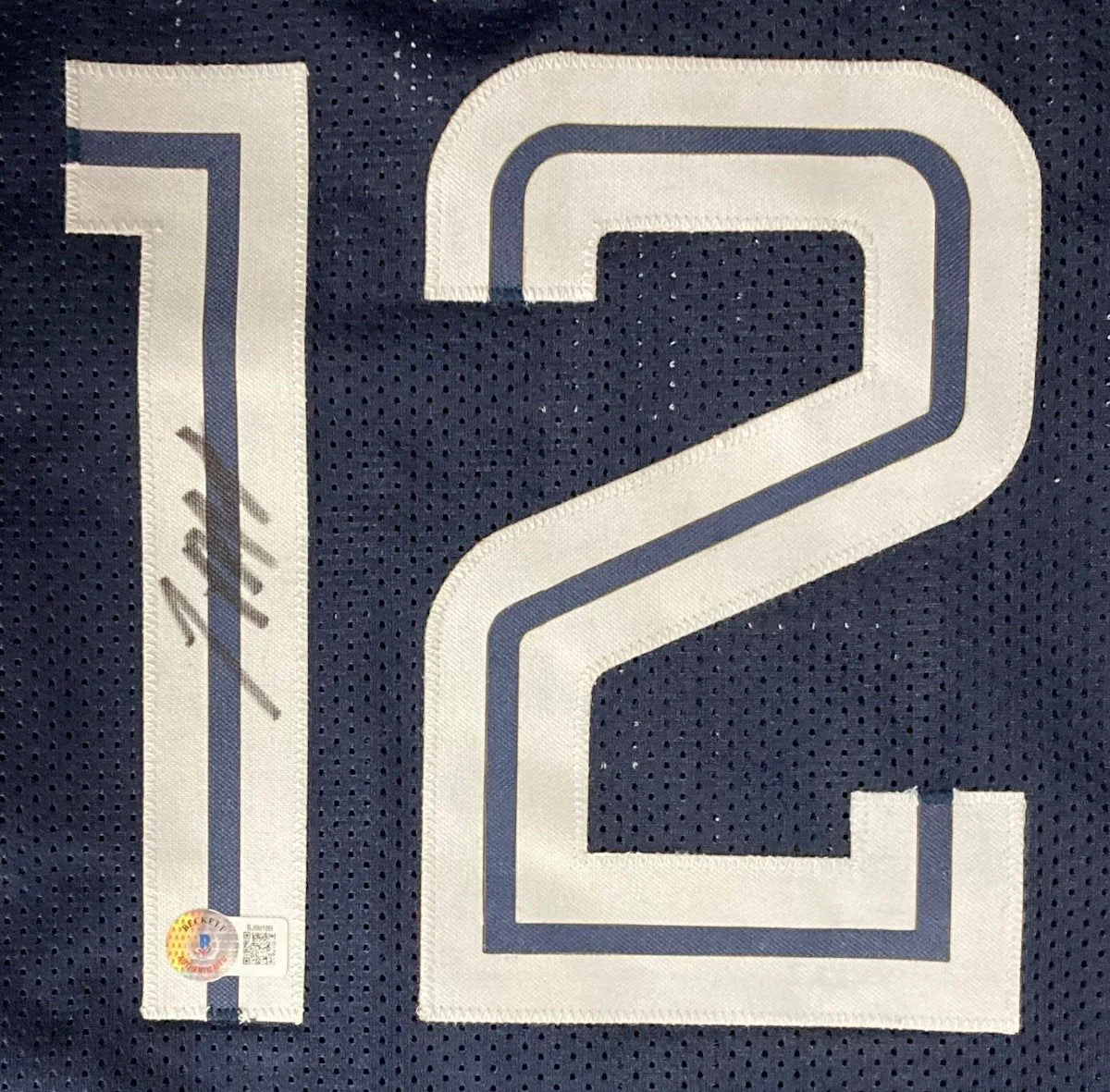 Ja Morant Signed Custom Alternate Navy Blue Pro-Style Basketball Jersey BAS - Image 3