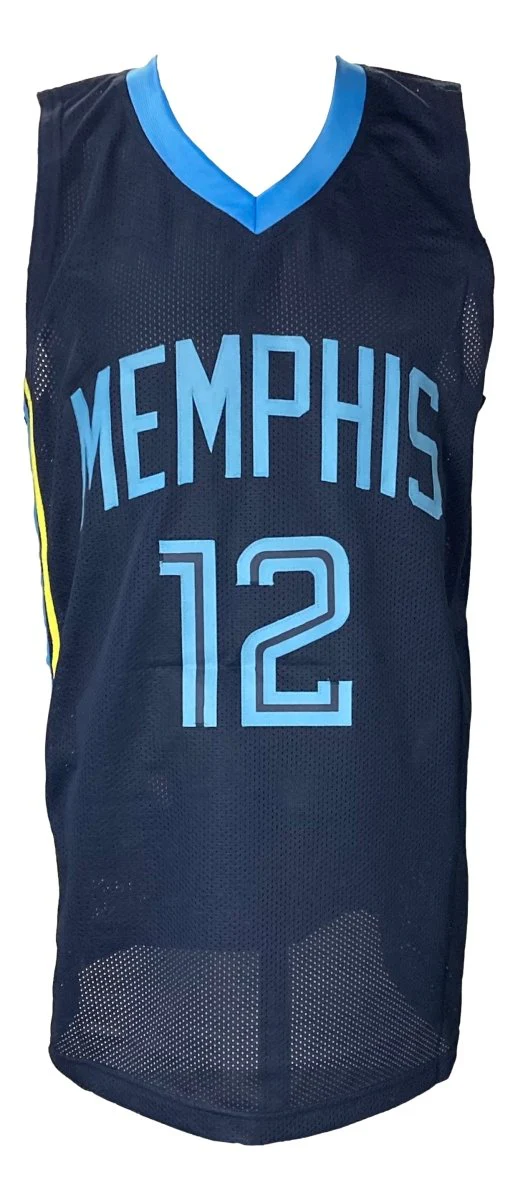Ja Morant Signed Custom Navy Blue Pro-Style Basketball Jersey BAS - Image 3
