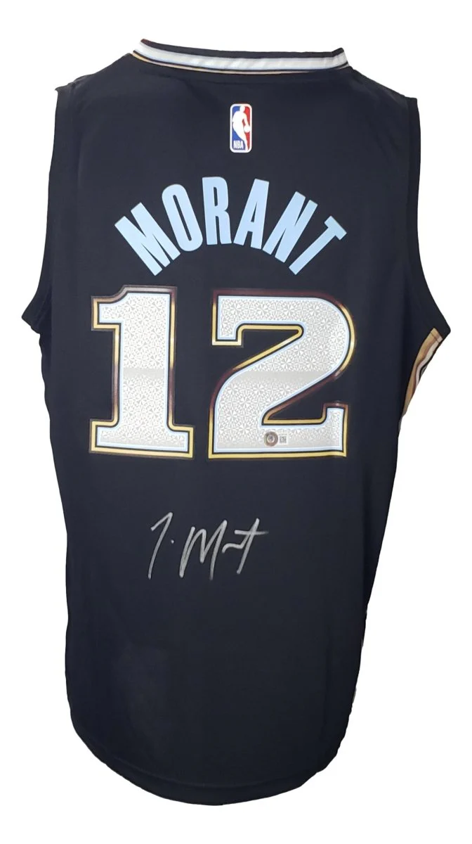 Ja Morant Signed Memphis Grizzlies Black Fanatics Basketball XL Jersey BAS
