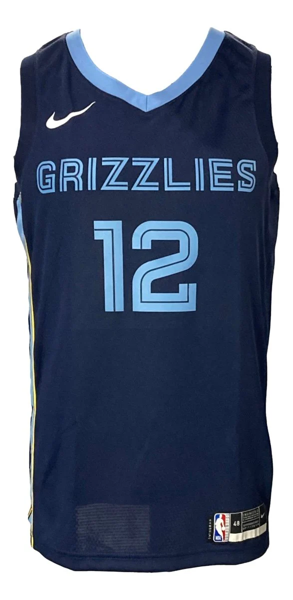 Ja Morant Signed Memphis Grizzlies Navy Blue Nike Swingman Jersey BAS - Image 3
