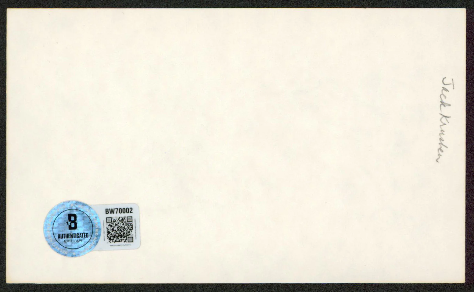 Jack Kruschen The Apartment Authentic Signed 3x5 Index Card BAS #BW70002 - Image 3
