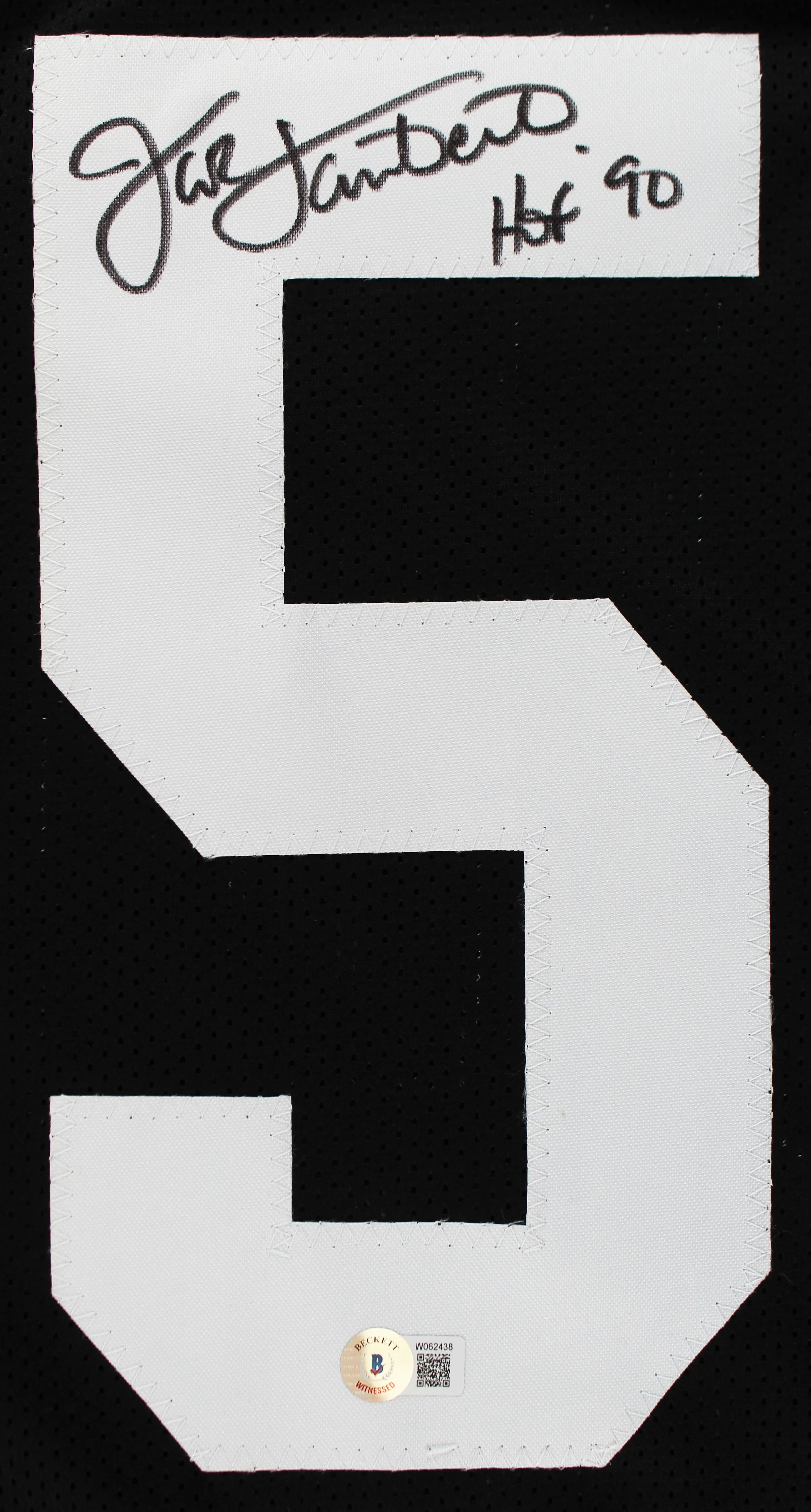 Jack Lambert "HOF 90" Authentic Signed Black Pro Style Framed Jersey BAS Witness - Image 3