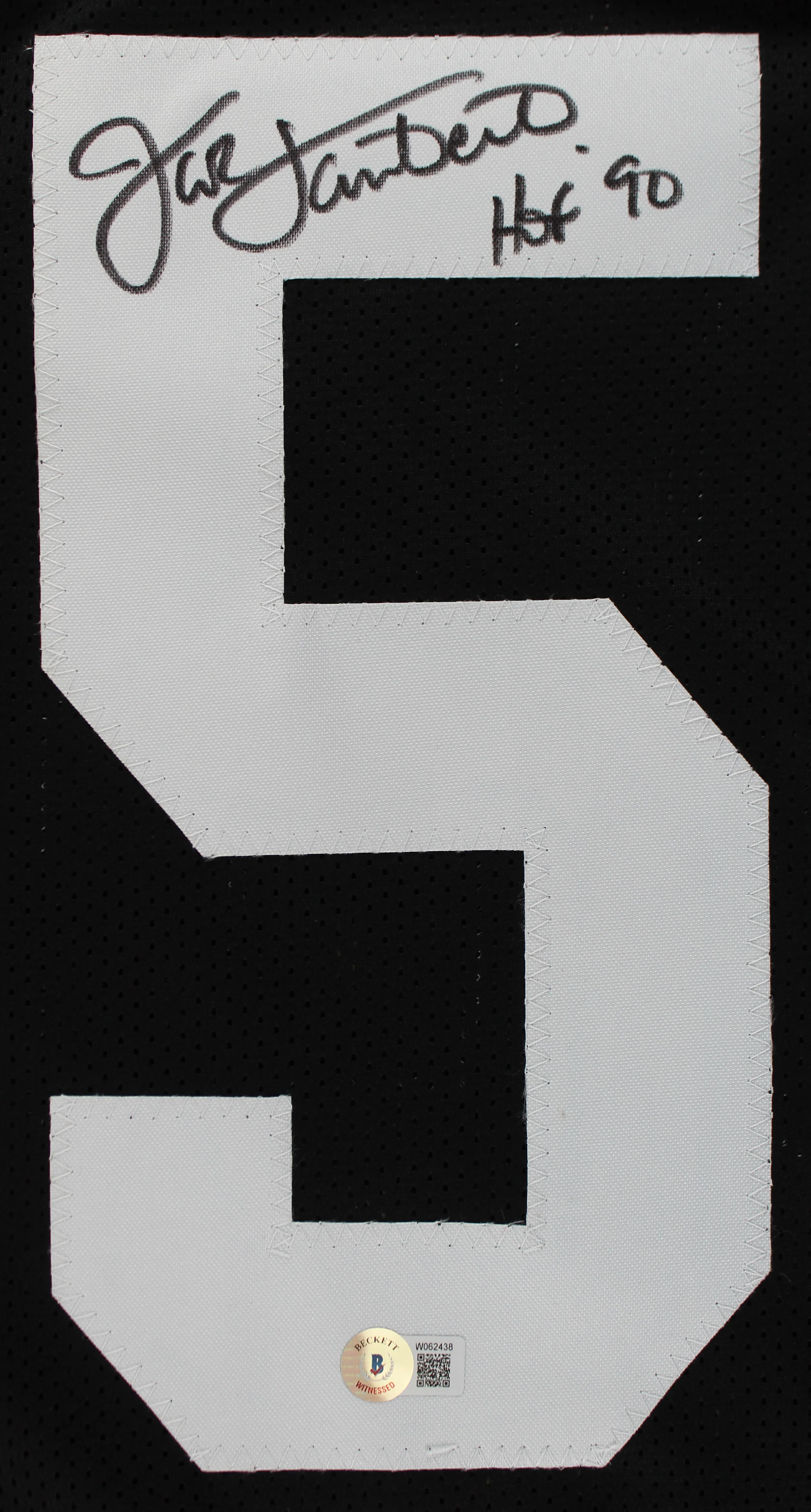 Jack Lambert "HOF 90" Authentic Signed Black Pro Style Jersey BAS Witnessed - Image 3