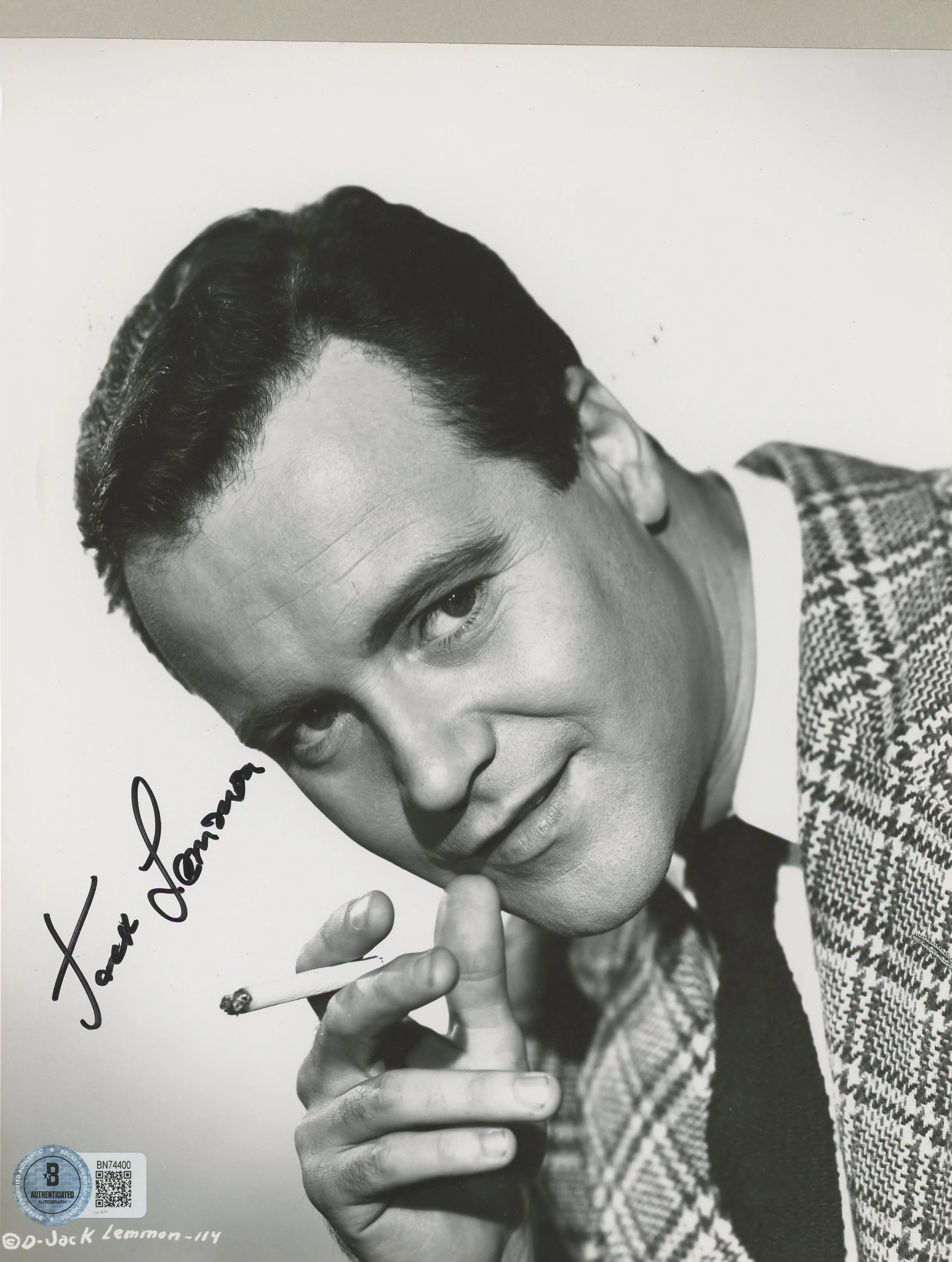 Jack Lemmon It Happened One Night Authentic Signed 7.5x9.5 Photo BAS #BN74400 - Image 2