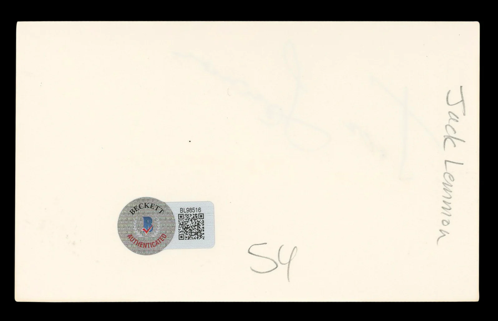 Jack Lemmon The Apartment Authentic Signed 3x5 Index Card BAS #BL98516 - Image 3