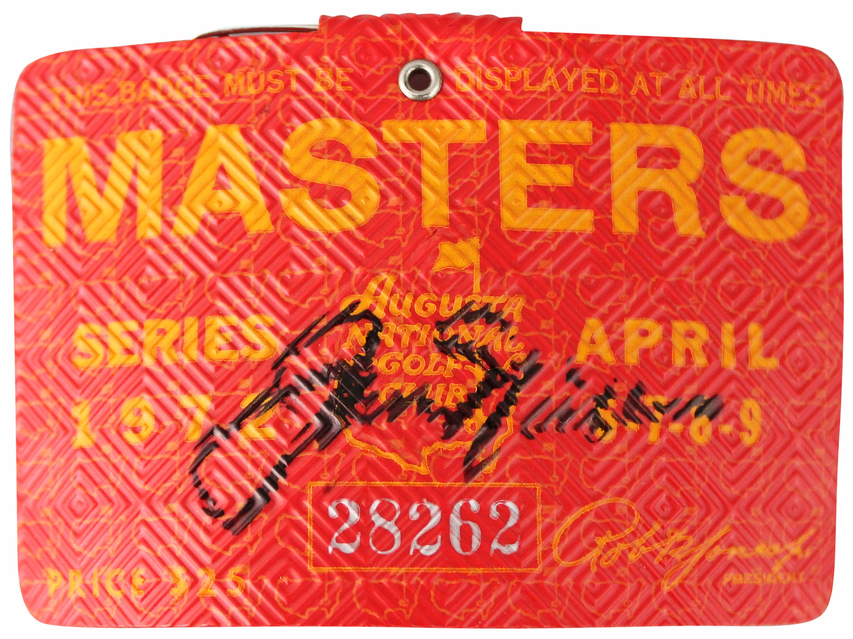Jack Nicklaus Signed 1972 Masters Augusta Golf Club Badge Ticket PSA #AN52551 - Image 2