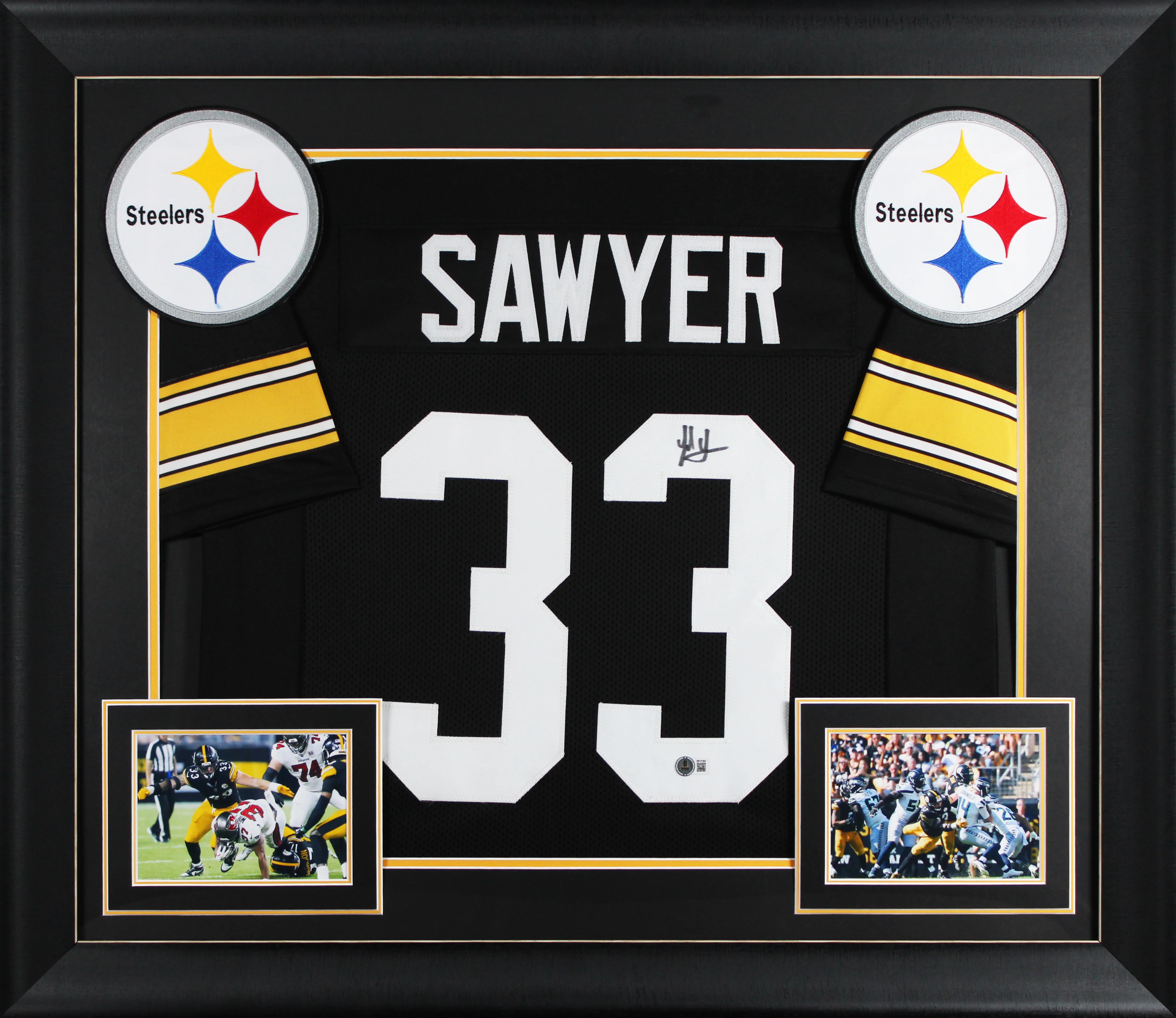 Jack Sawyer Signed Black Throwback Pro Style Framed Jersey BAS Witnessed