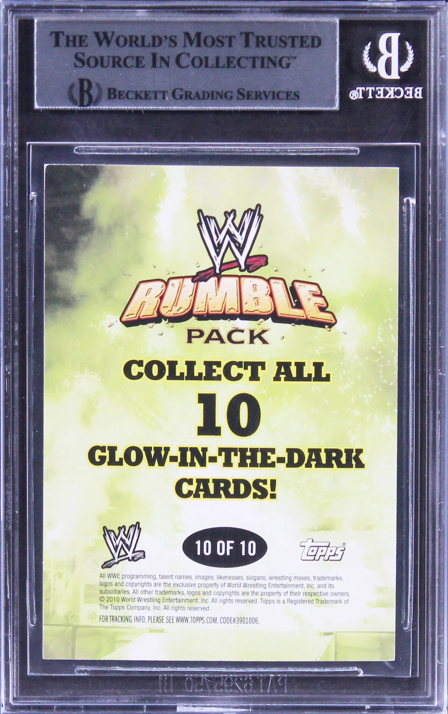 Jack Swagger Authentic Signed 2010 Topps WWE Rumble Pack #10 Card BAS Slabbed - Image 3