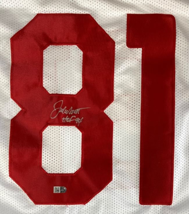Jackie Smith St. Louis Signed White Football Jersey HOF 94 Sports Integrity - Image 2
