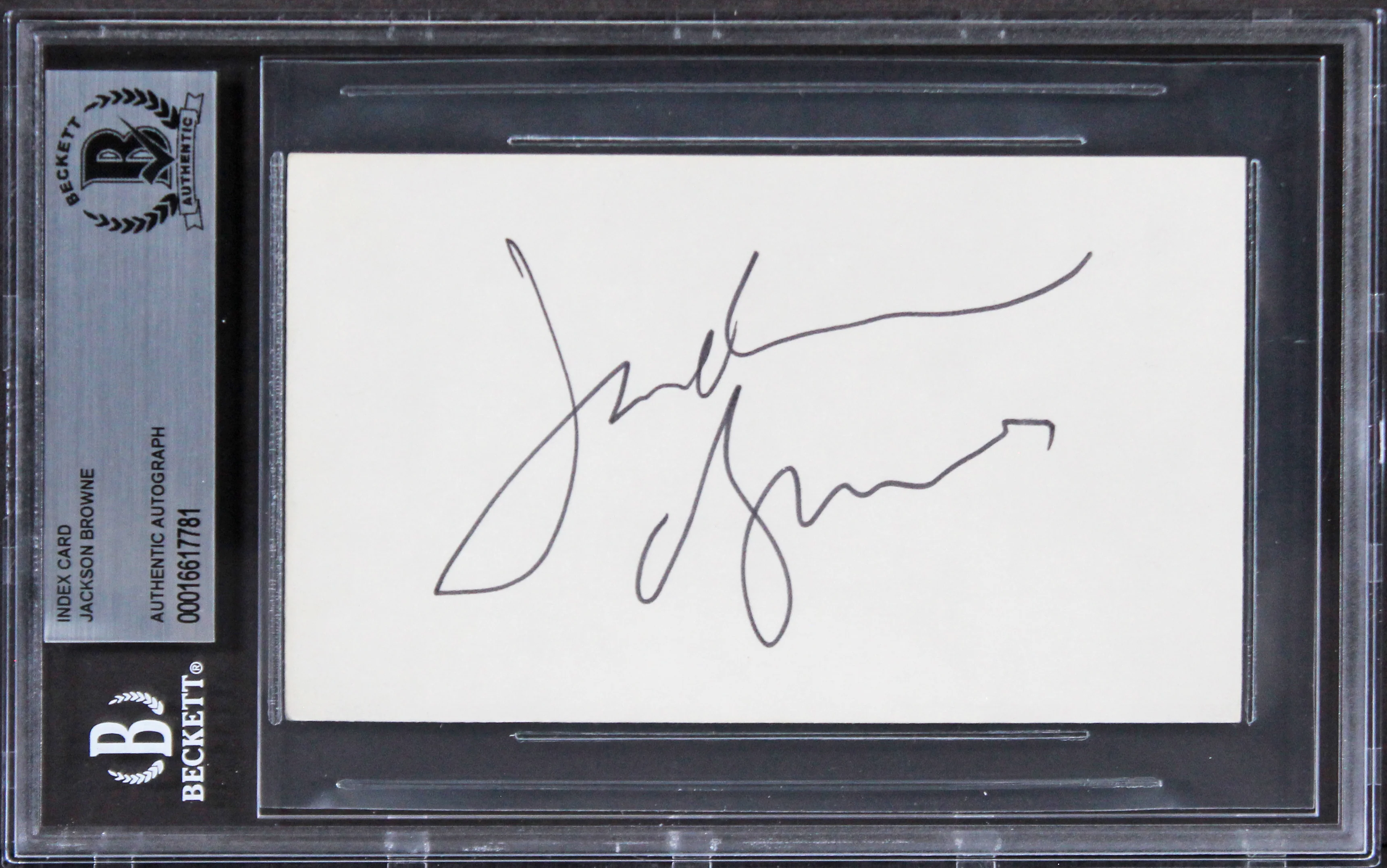 Jackson Browne Musician Authentic Signed 3x5 Index Card Autographed BAS Slabbed - Image 2