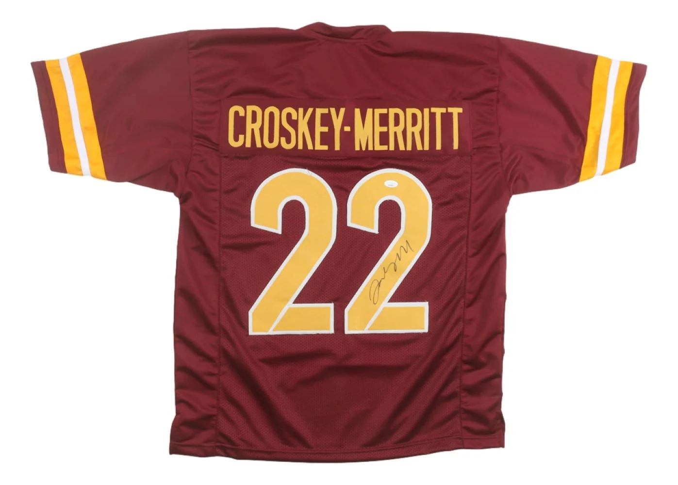 Jacory Croskey-Merritt Washington Signed Burgundy Football Jersey JSA SD