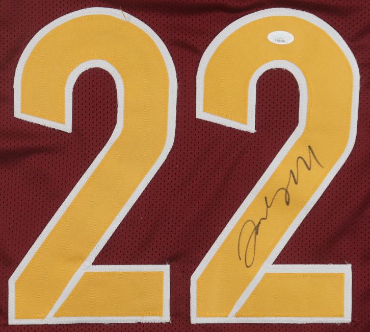 Jacory Croskey-Merritt Washington Signed Burgundy Football Jersey JSA SD - Image 2