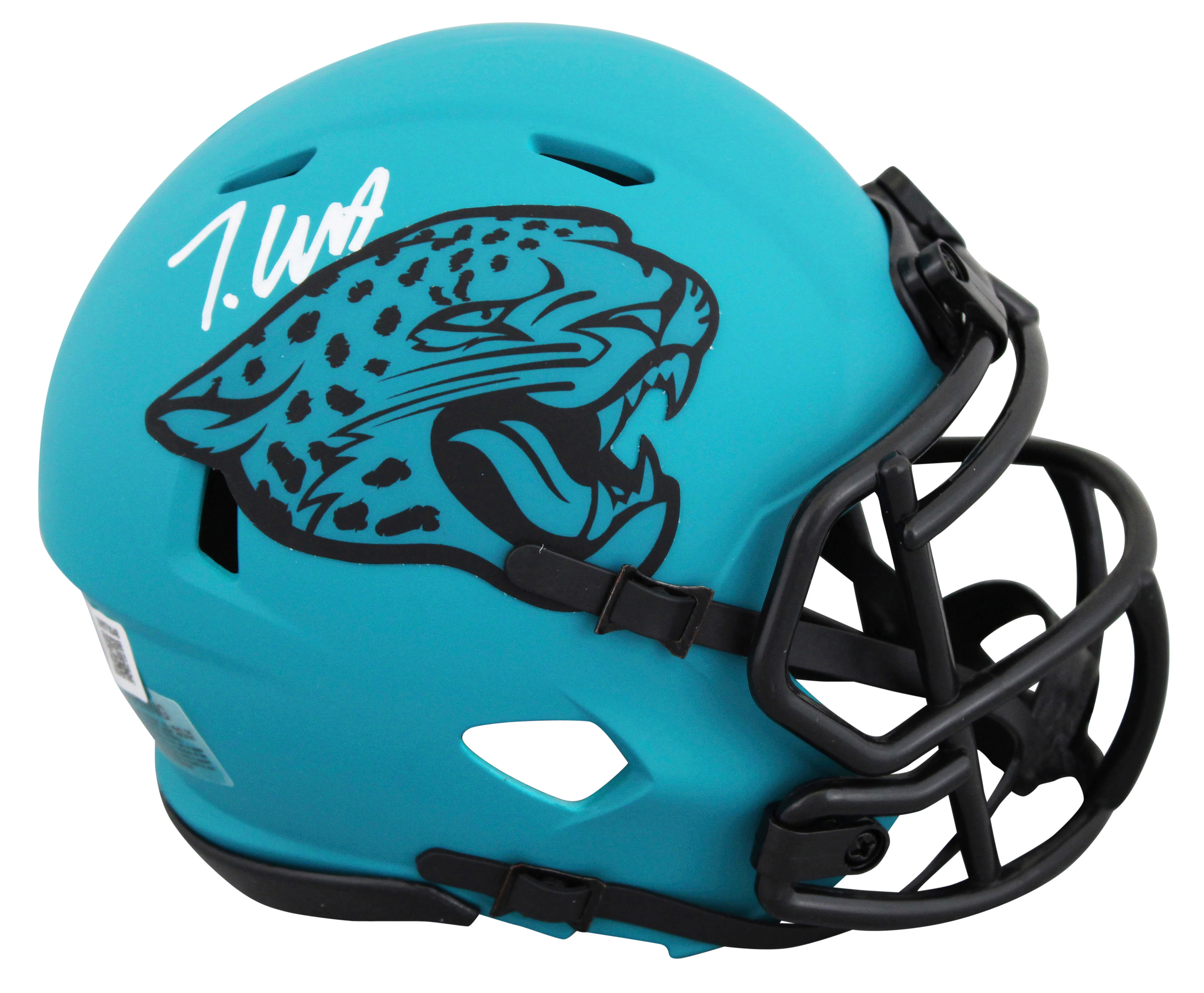Jaguars Travis Hunter Signed Rave Speed Mini Helmet W/ Case BAS Witnessed - Image 3