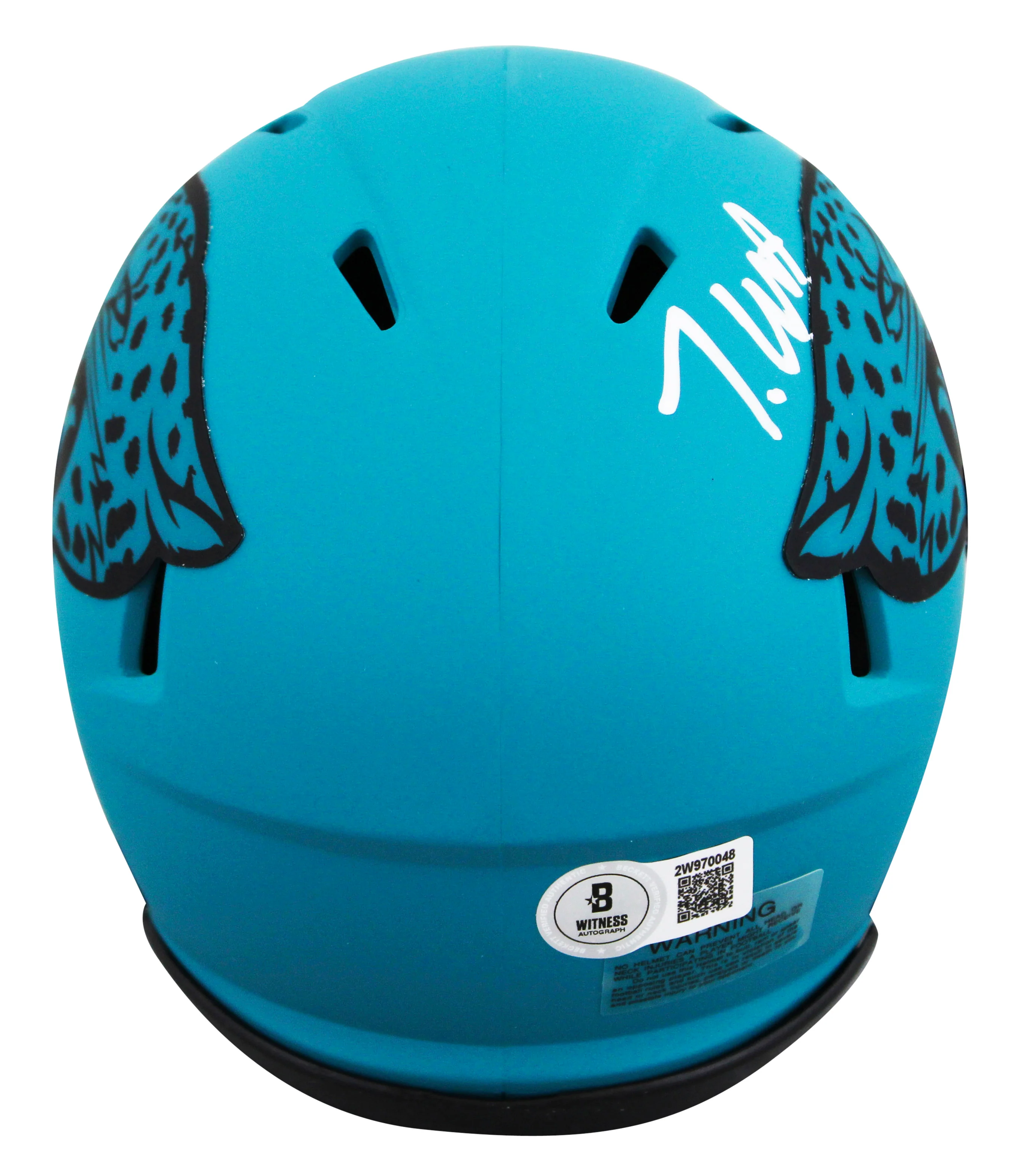 Jaguars Travis Hunter Signed Rave Speed Mini Helmet W/ Case BAS Witnessed - Image 4