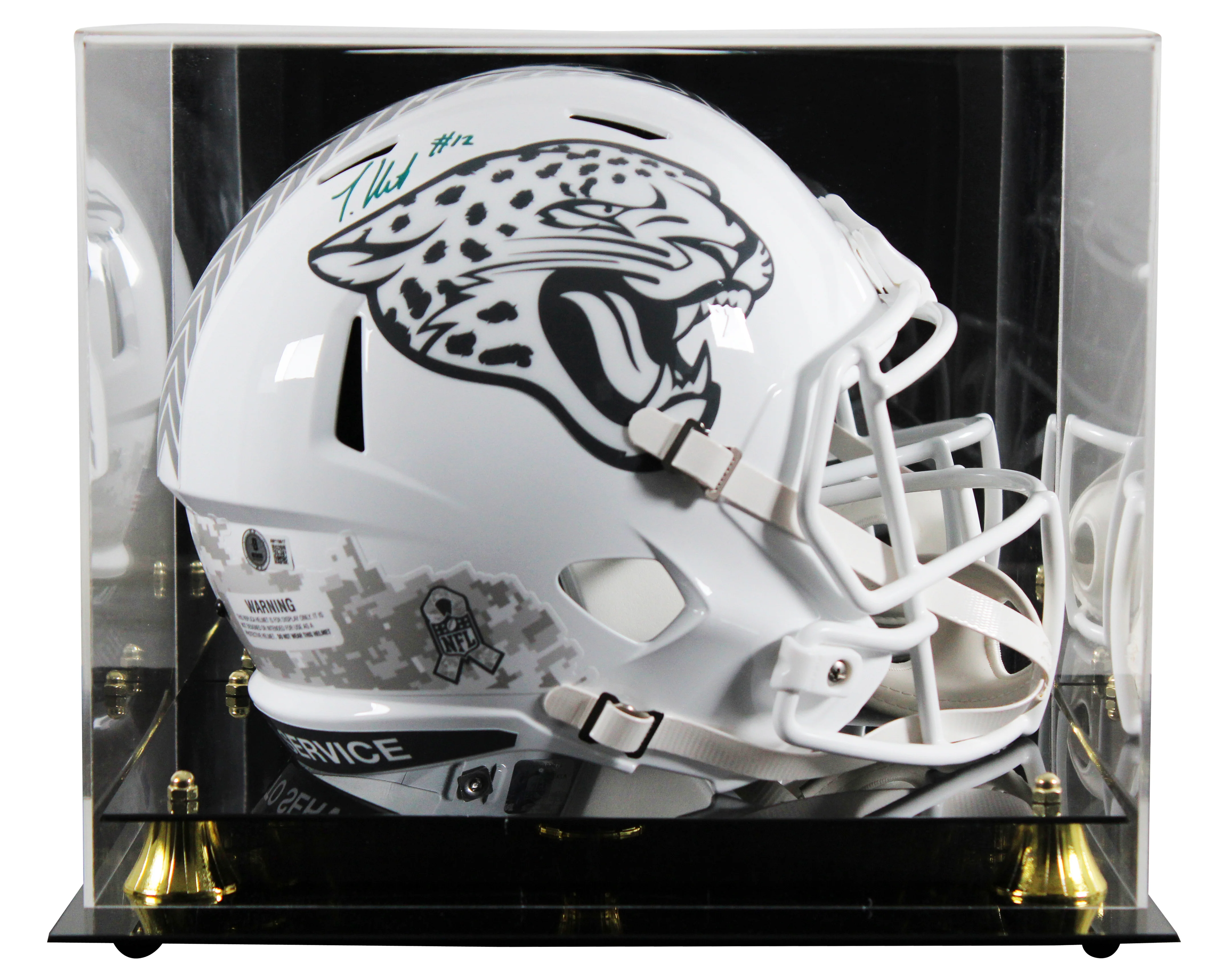 Jaguars Travis Hunter Signed STS III Full Size Speed Rep Helmet W/ Case BAS Wit - Image 2
