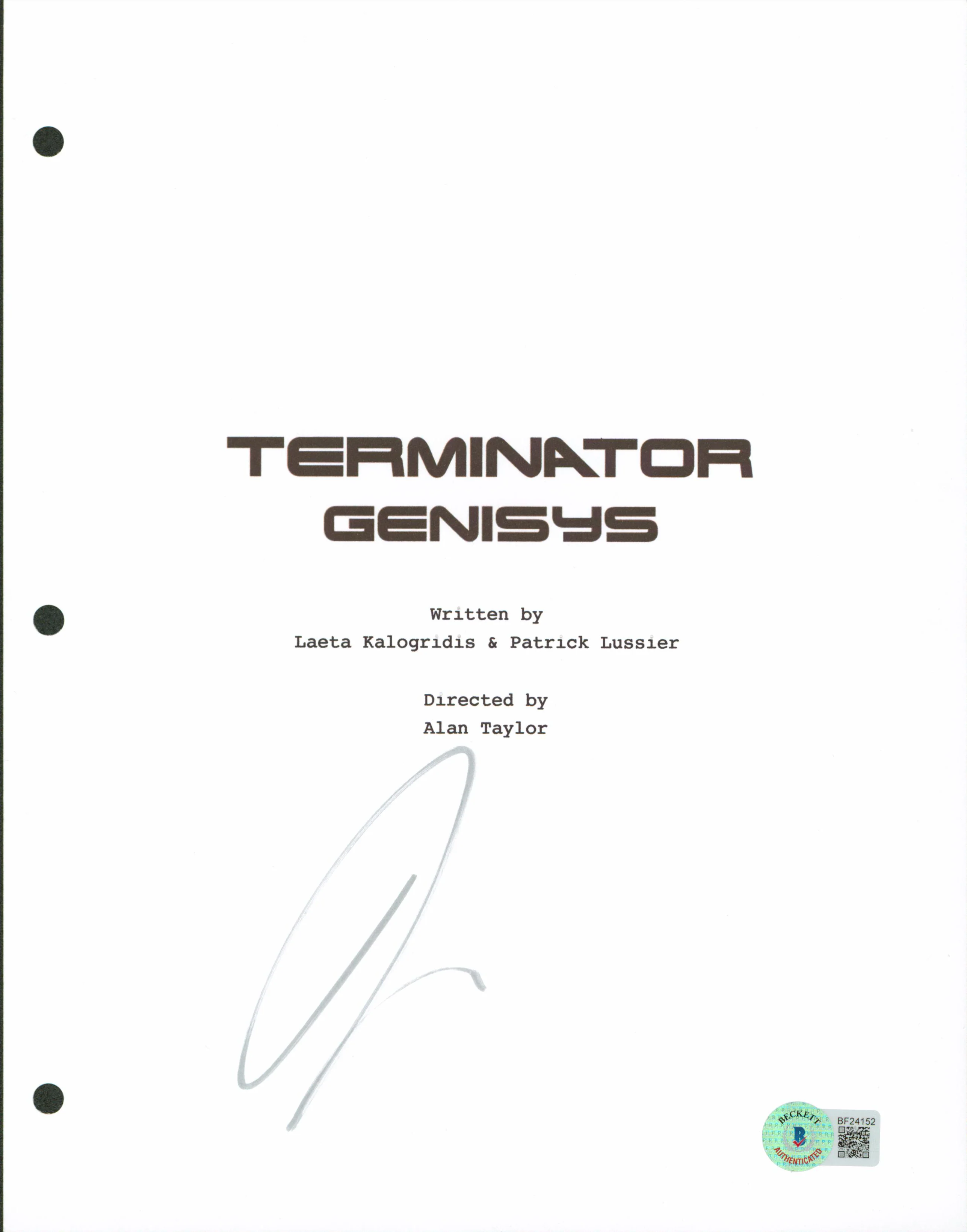 Jai Courtney Authentic Signed Terminator Genisys Script Cover BAS #BF24152 - Image 2