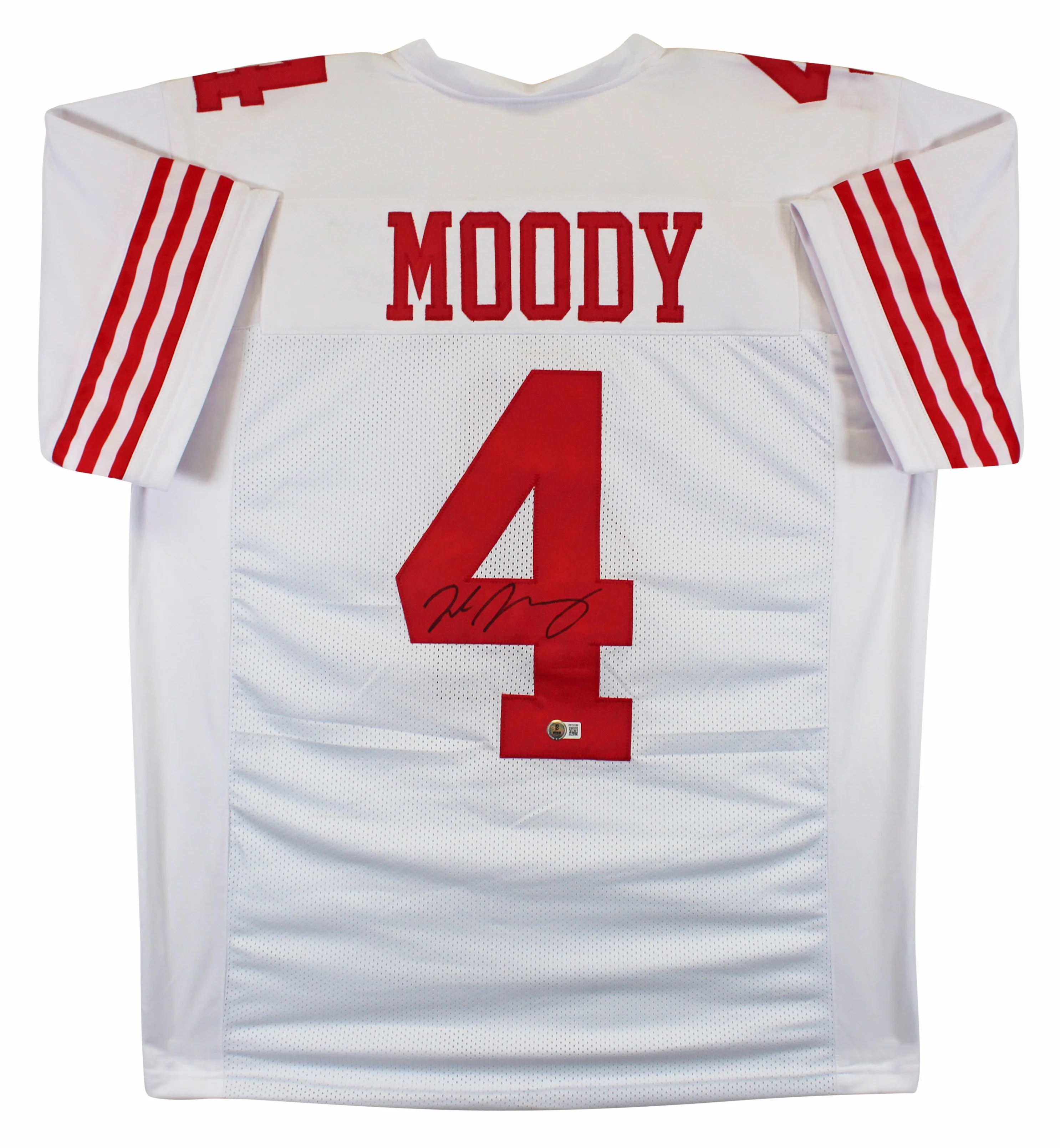 Jake Moody Authentic Signed White Pro Style Jersey Autographed BAS Witnessed - Image 2