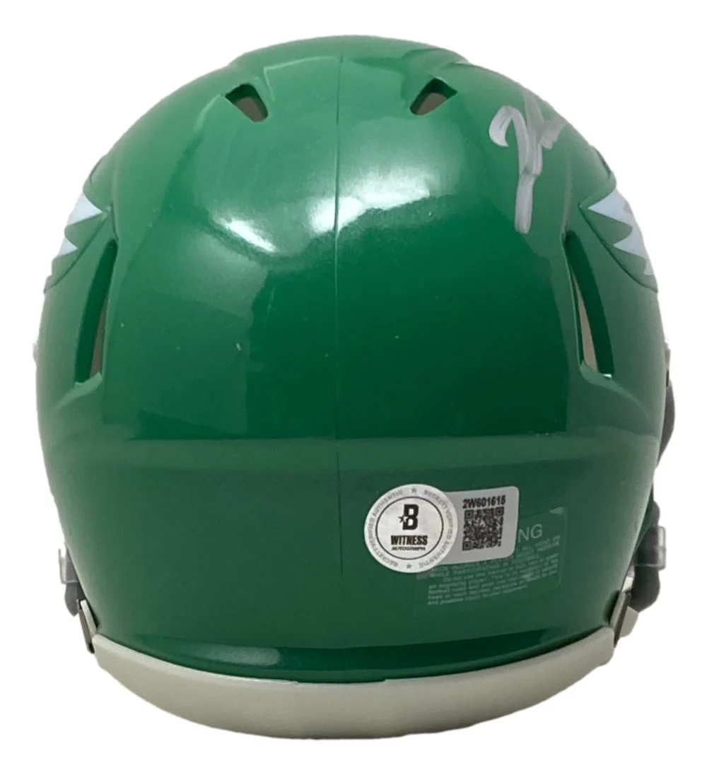 Jalen Carter Signed Eagles Kelly Green Mini Helmet BAS w/ Super Bowl 59 LIX Case - Image 3