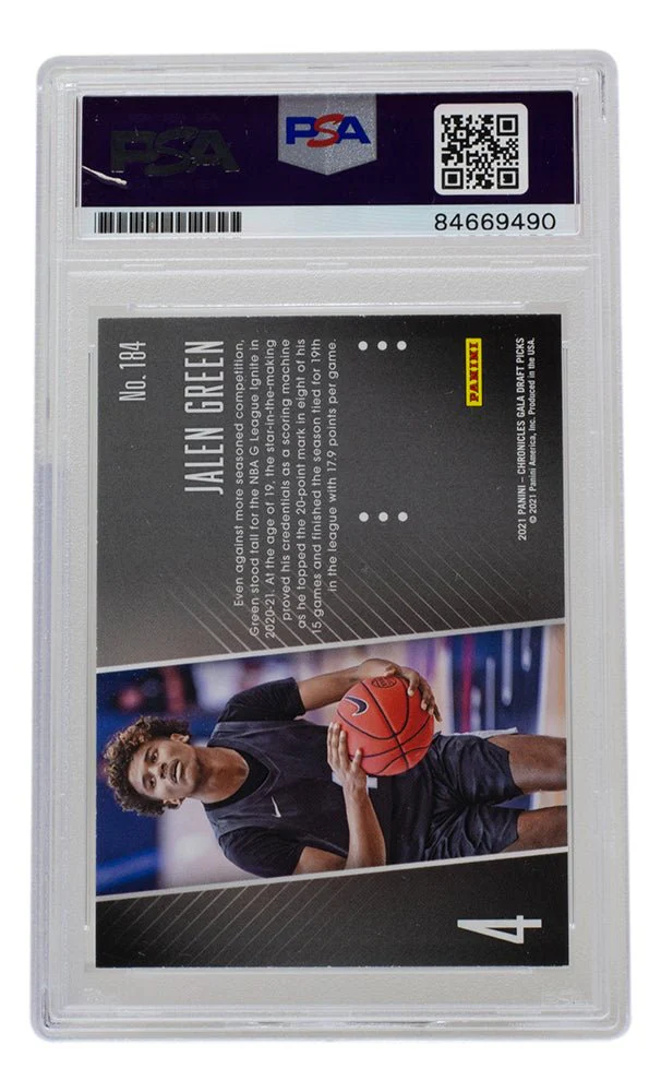 Jalen Green Signed Rockets 2021 Panini Chronicles Gala Rookie Card #184 PSA/DNA - Image 3