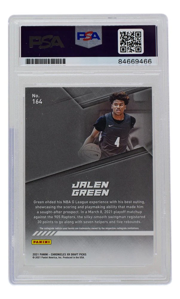 Jalen Green Signed Rockets 2021 Panini Chronicles XR Rookie Card #164 PSA/DNA 10 - Image 2