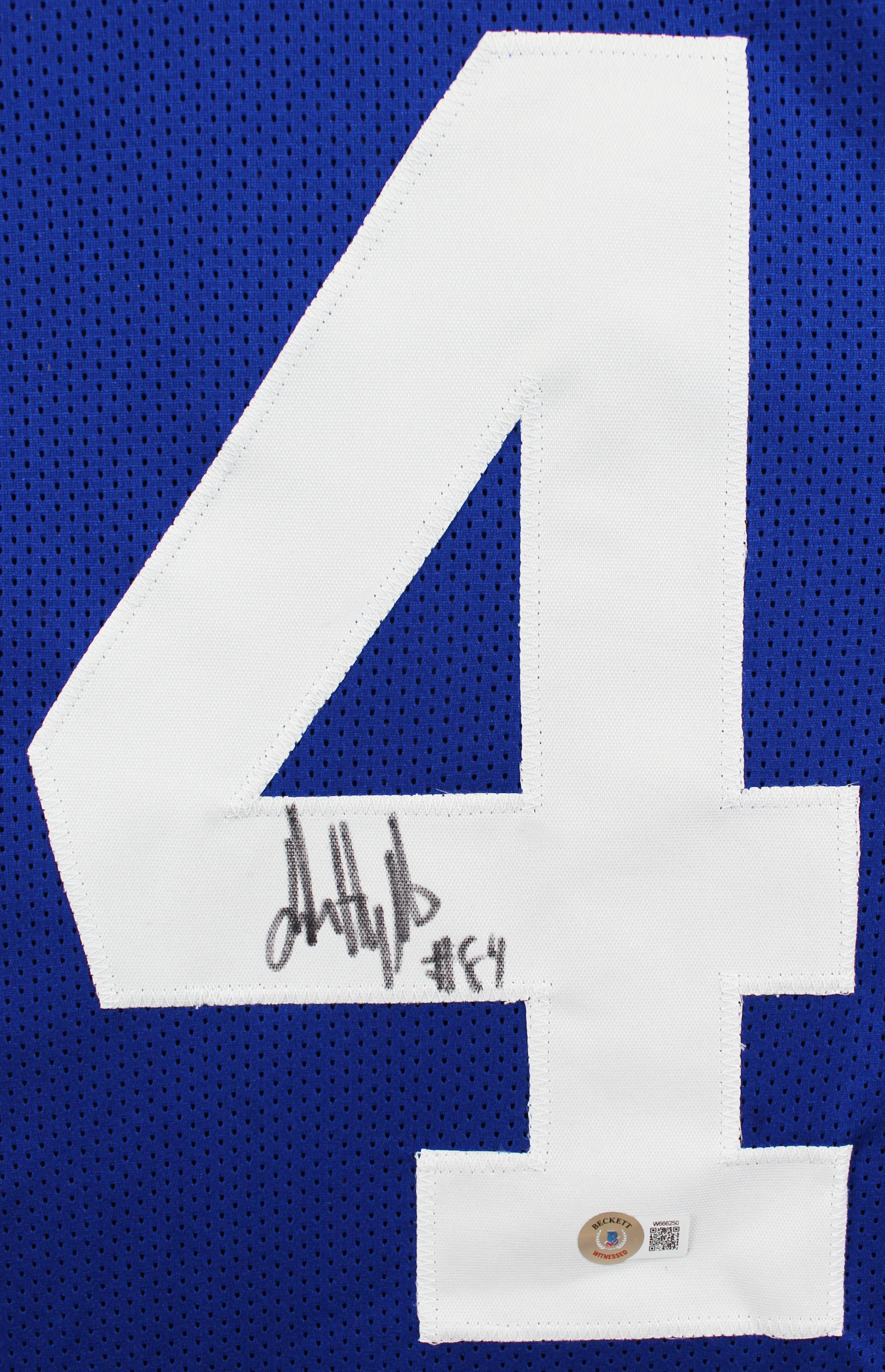 Jalin Hyatt Authentic Signed Blue Pro Style Jersey Autographed BAS Witnessed - Image 3