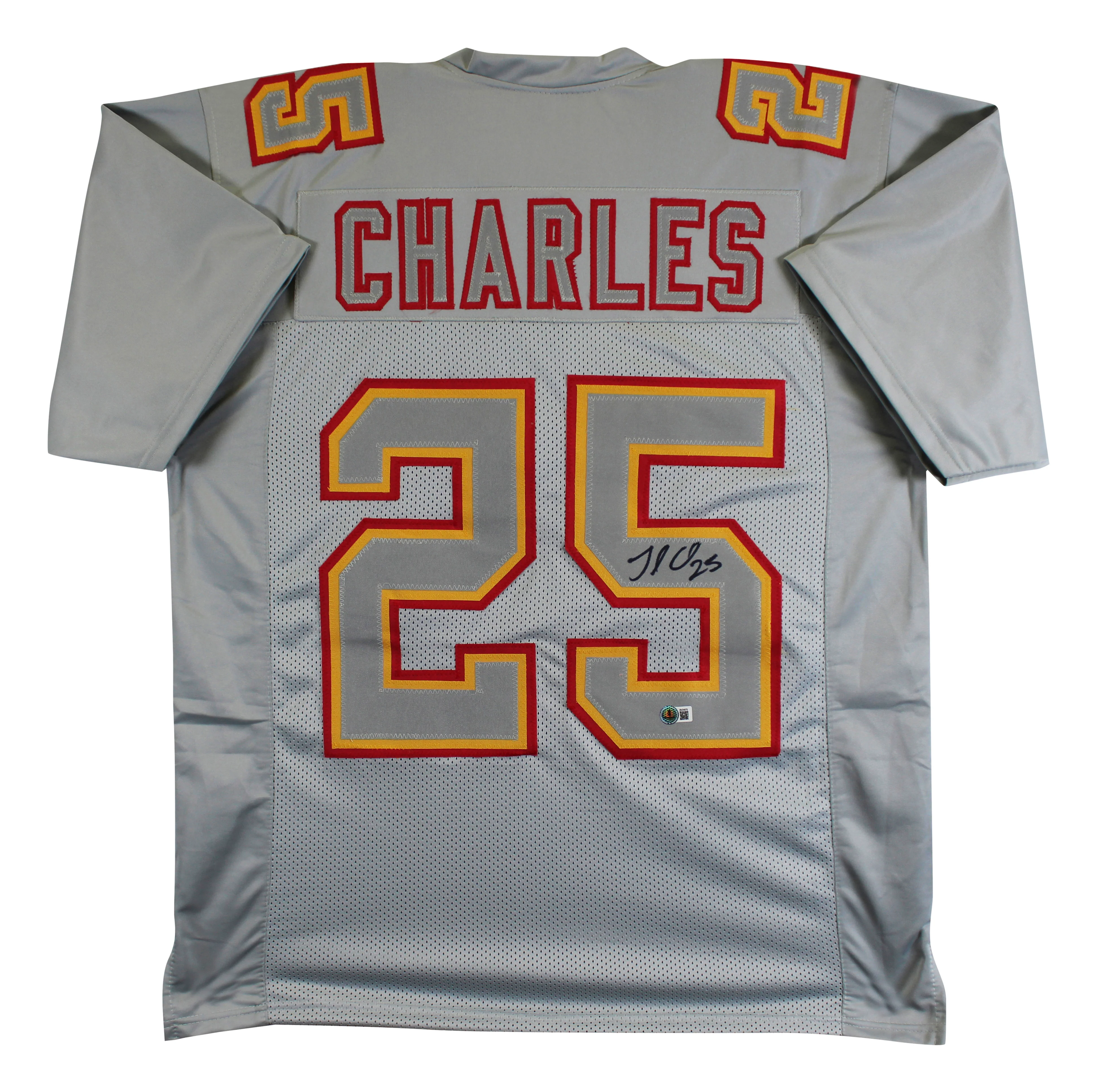Jamaal Charles Authentic Signed Grey Pro Style Jersey Autographed BAS Witnessed