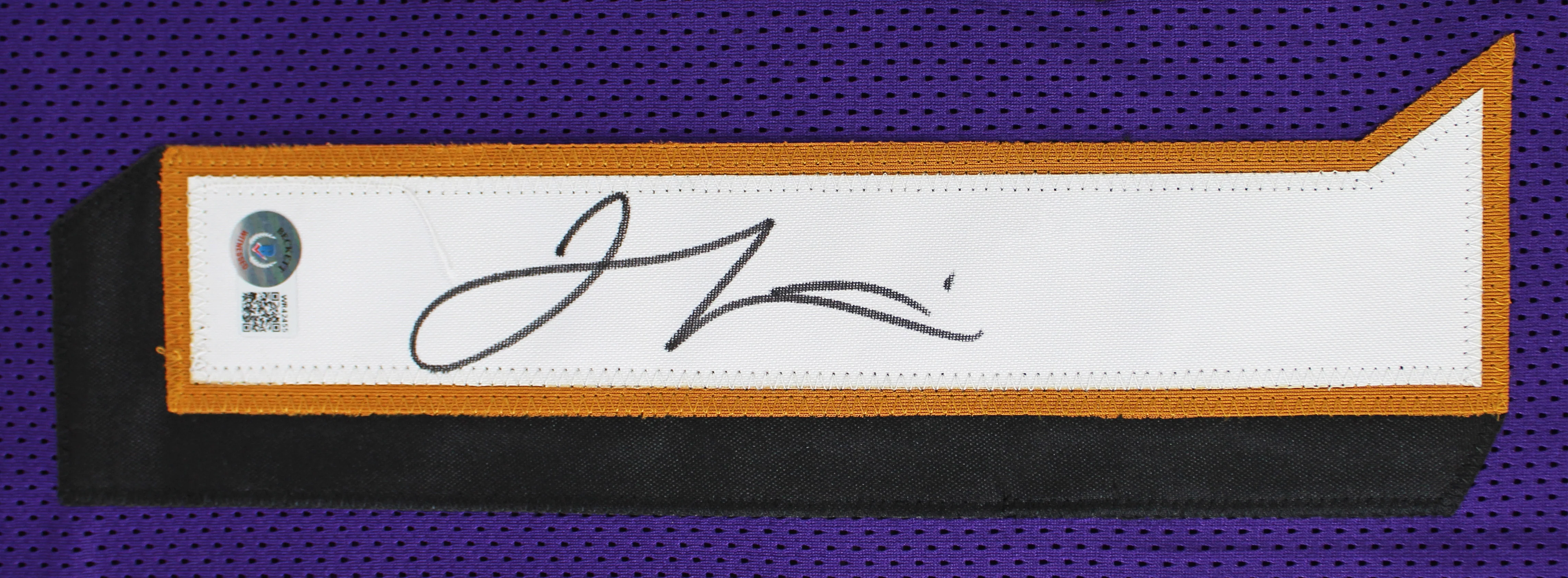 Jamal Lewis Authentic Signed Purple Pro Style Jersey Autographed BAS Witnessed - Image 3