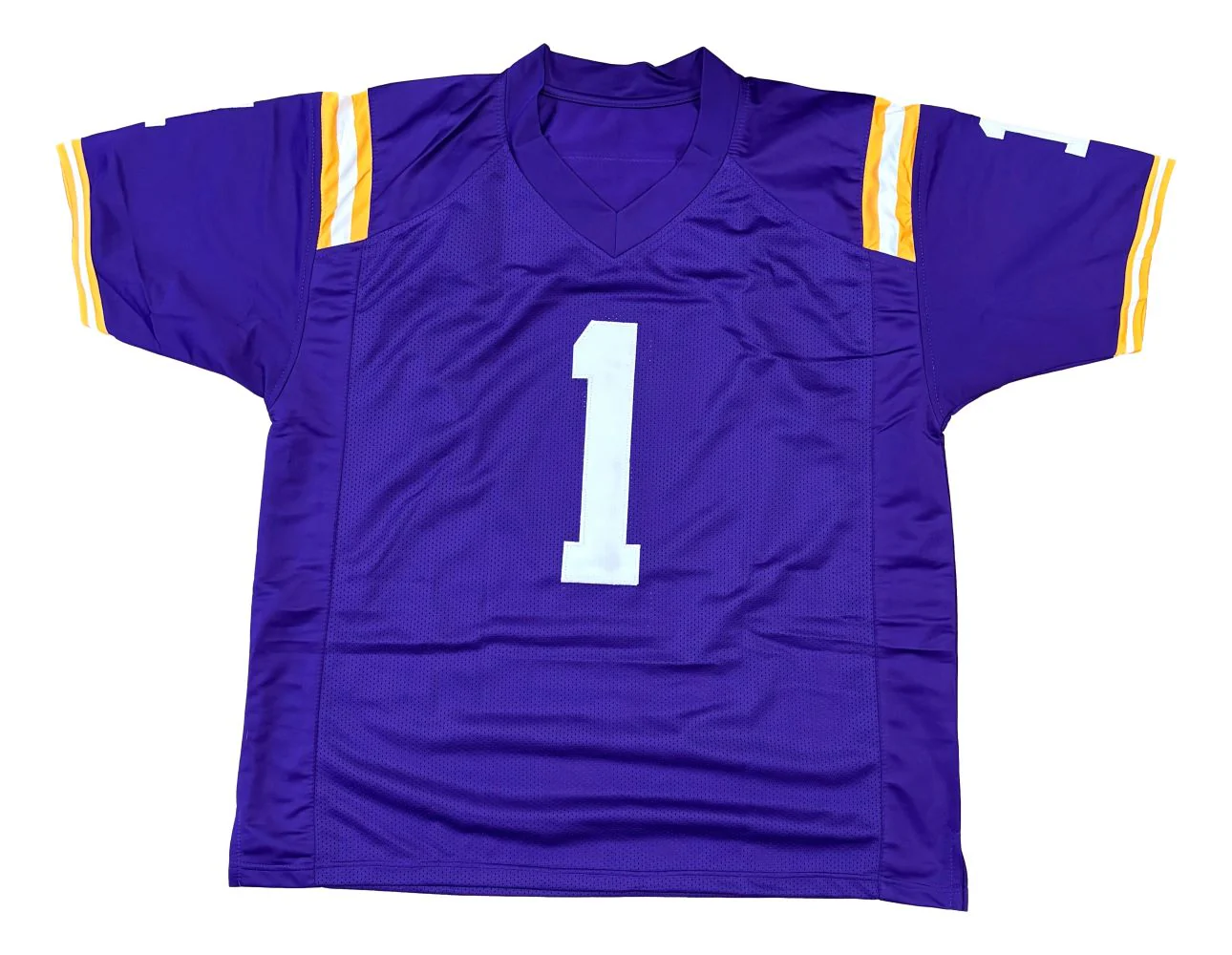 Ja'Marr Chase LSU Signed Purple Football Jersey BAS - Image 3