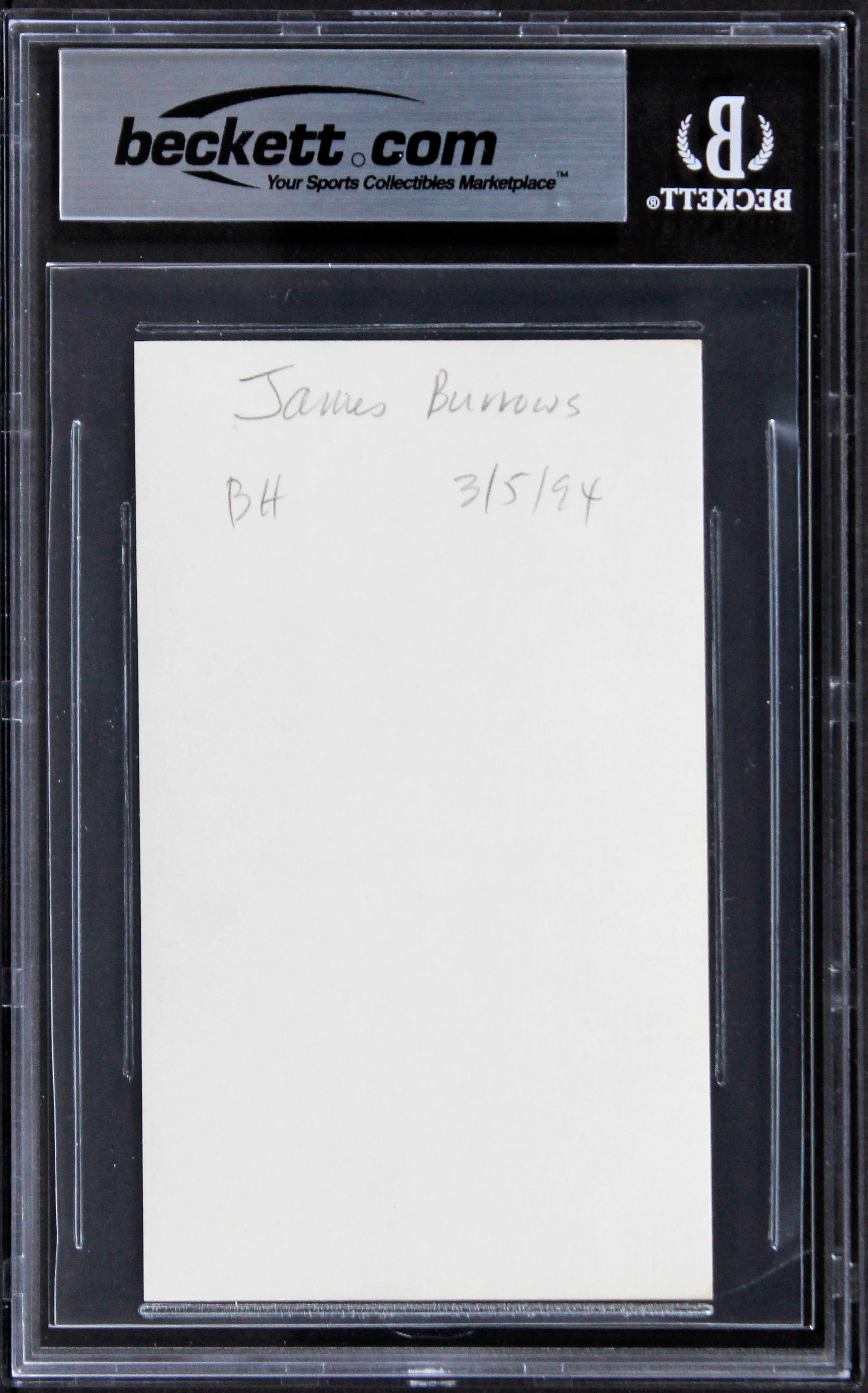 James Burrows Cheers Authentic Signed 3x5 Index Card Autographed BAS Slabbed 2 - Image 3