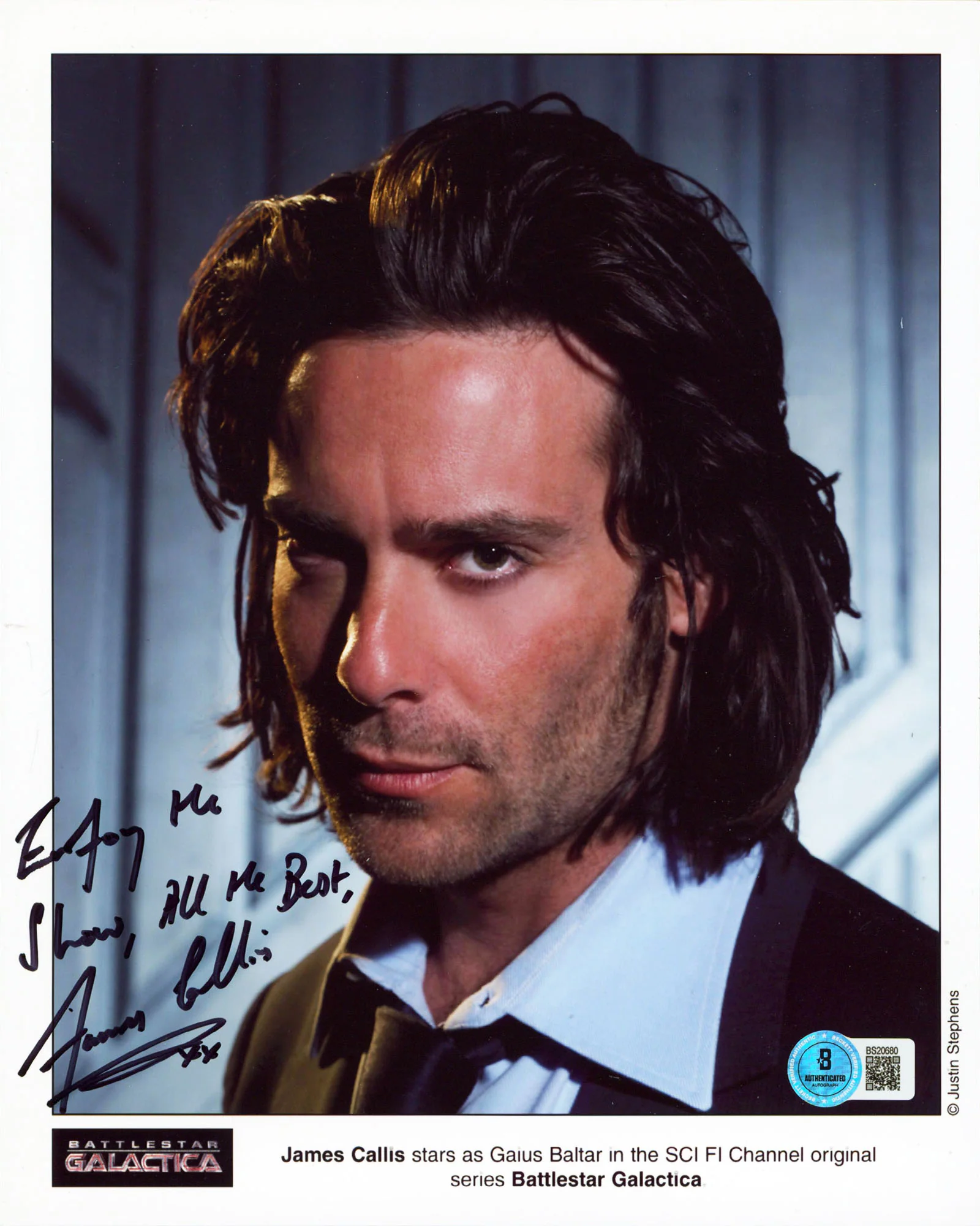 James Callis Battlestar Galactica "Enjoy The Show, All.." Signed 8x10 Photo BAS - Image 2