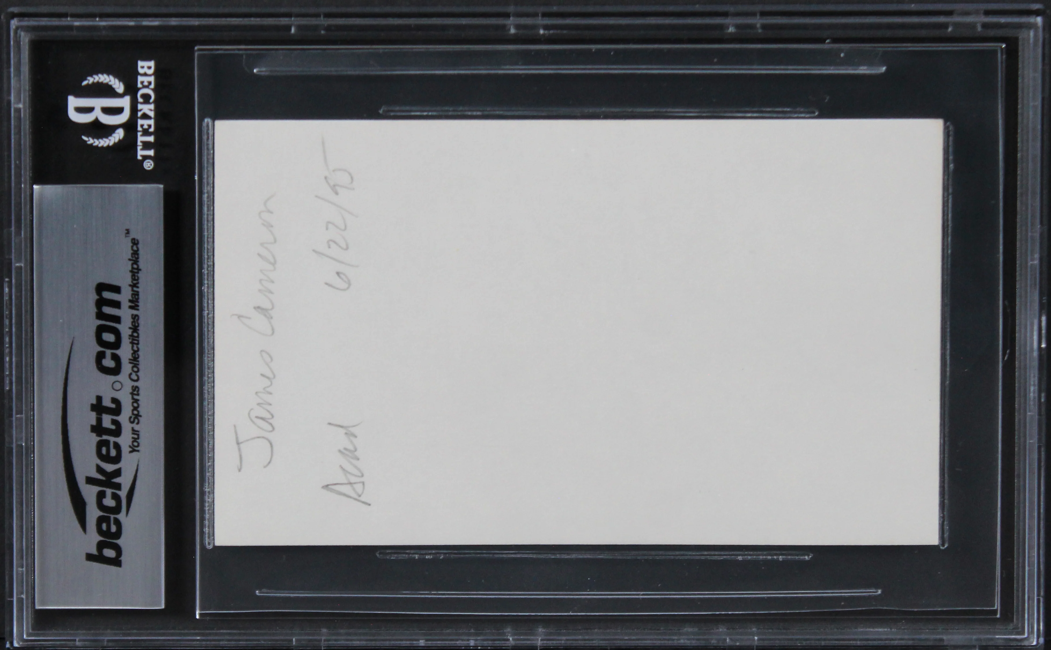 James Cameron Titanic Authentic Signed 3x5 Index Card Autographed BAS Slabbed 1 - Image 3