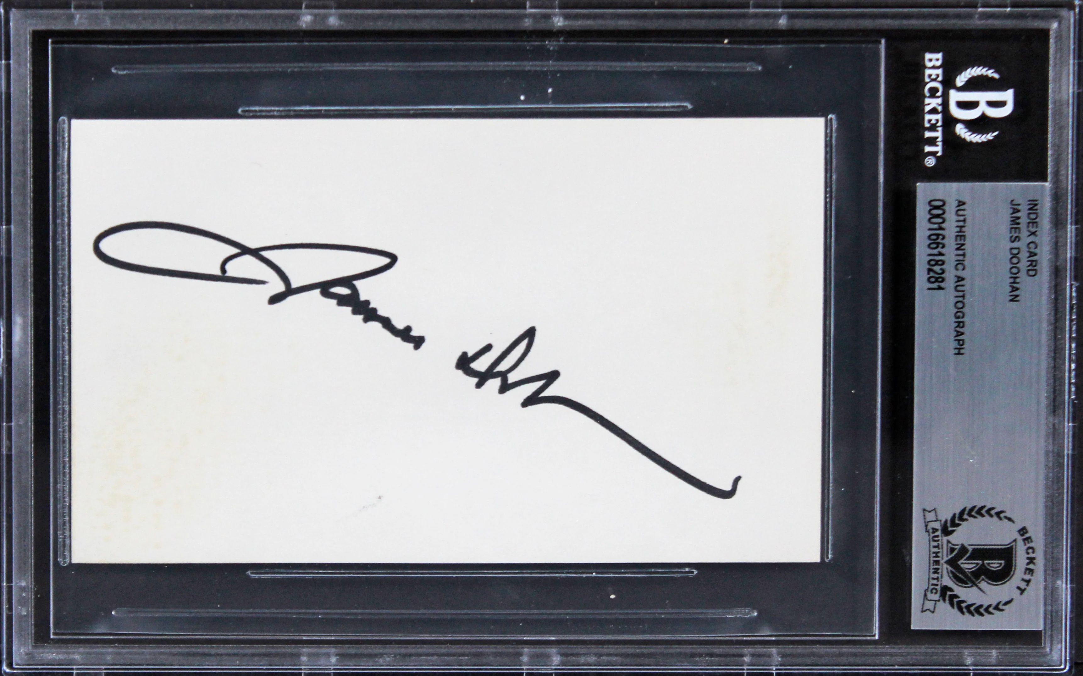 James Doohan Star Trek Authentic Signed 3x5 Index Card Autographed BAS Slabbed 2 - Image 2