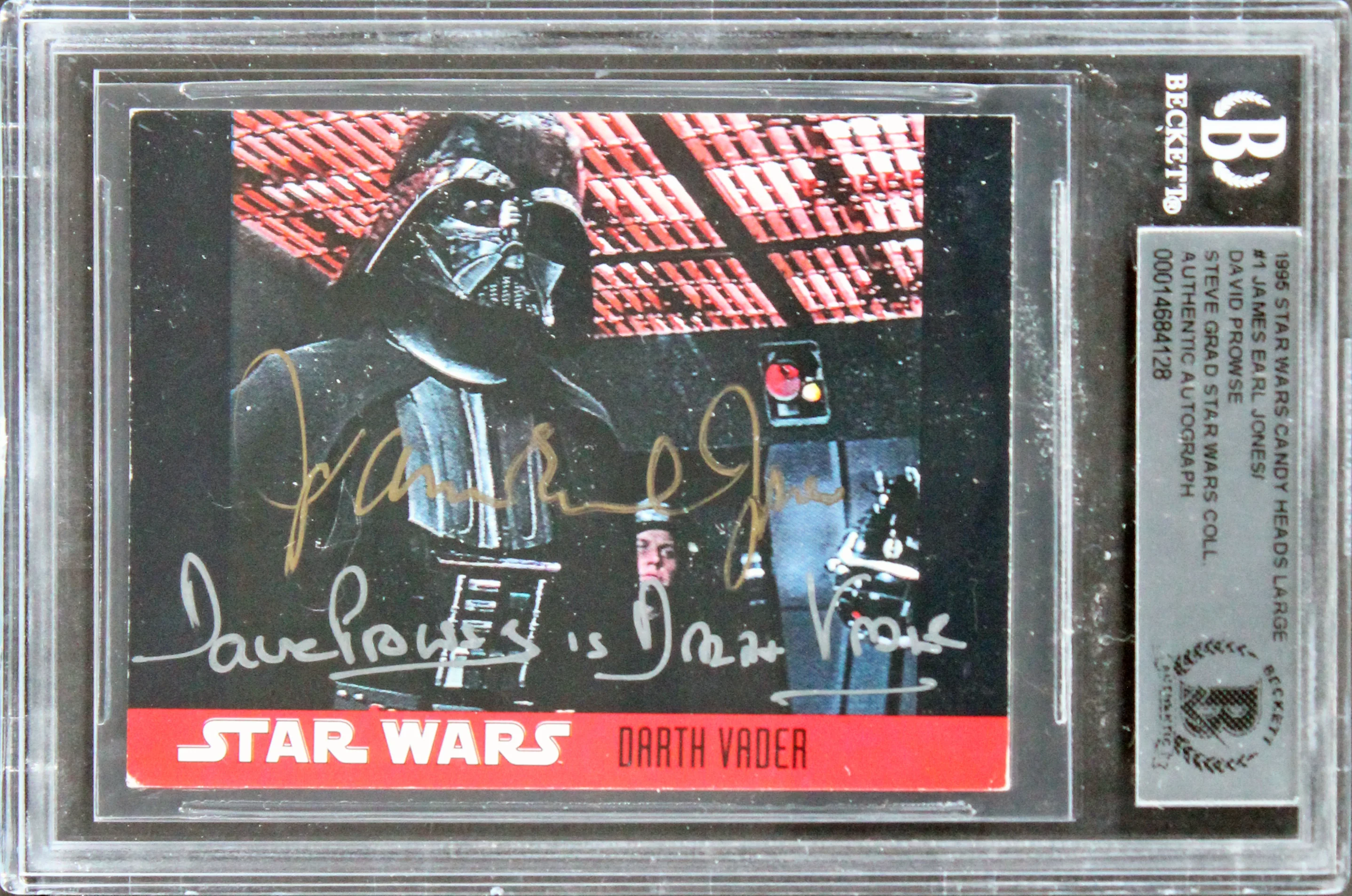 James Earl Jones & David Prowse Signed 1995 Star Wars CHL #1 Card BAS Slabbed