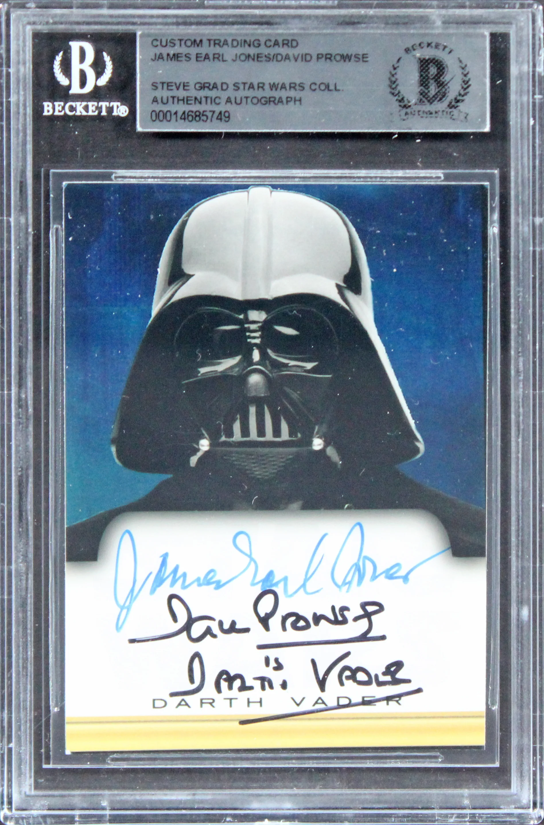 James Earl Jones & David Prowse Star Wars Signed Custom Trading Card BAS Slabbed - Image 2