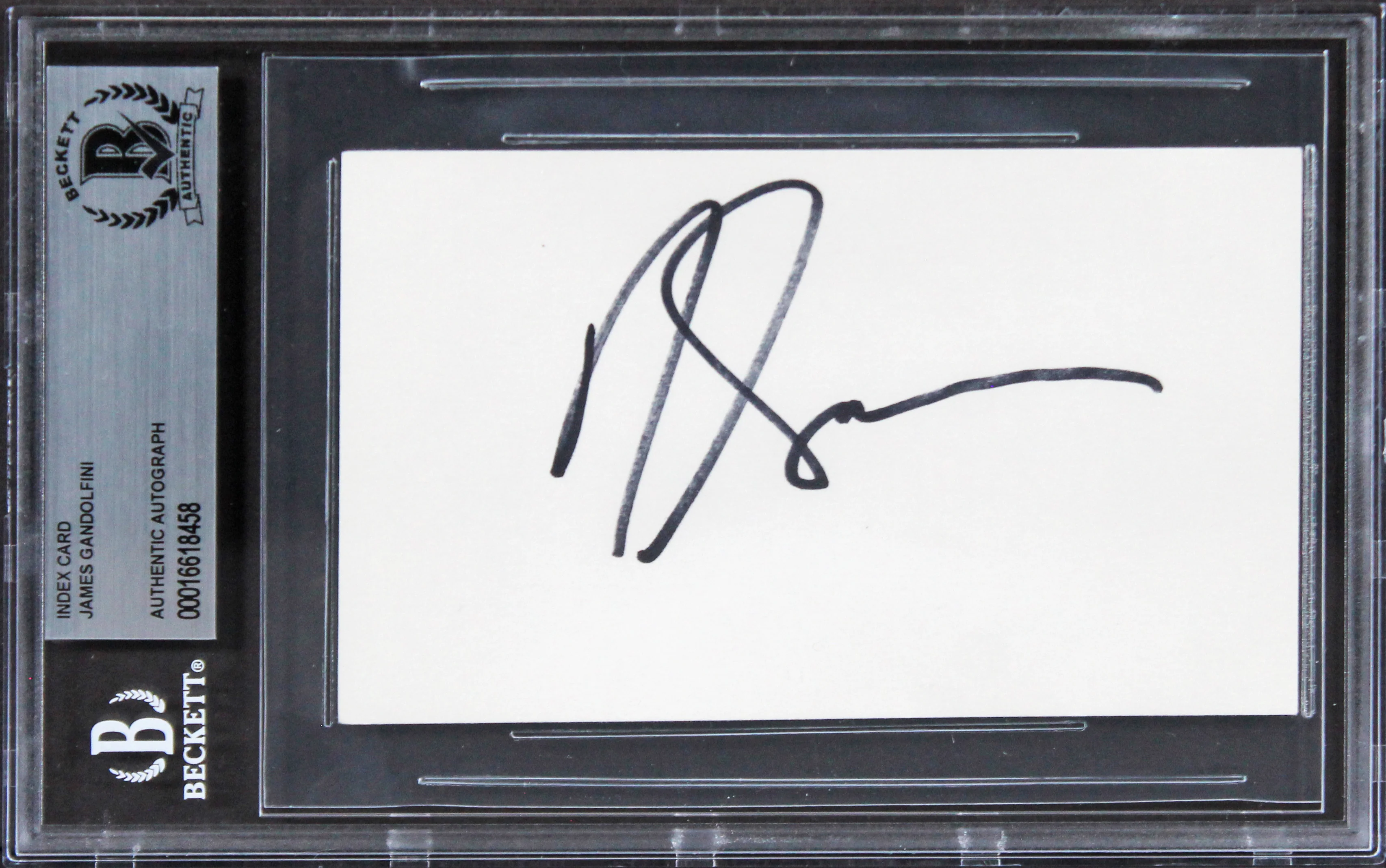 James Gandolfini The Sopranos Authentic Signed 3x5 Index Card BAS Slabbed 1