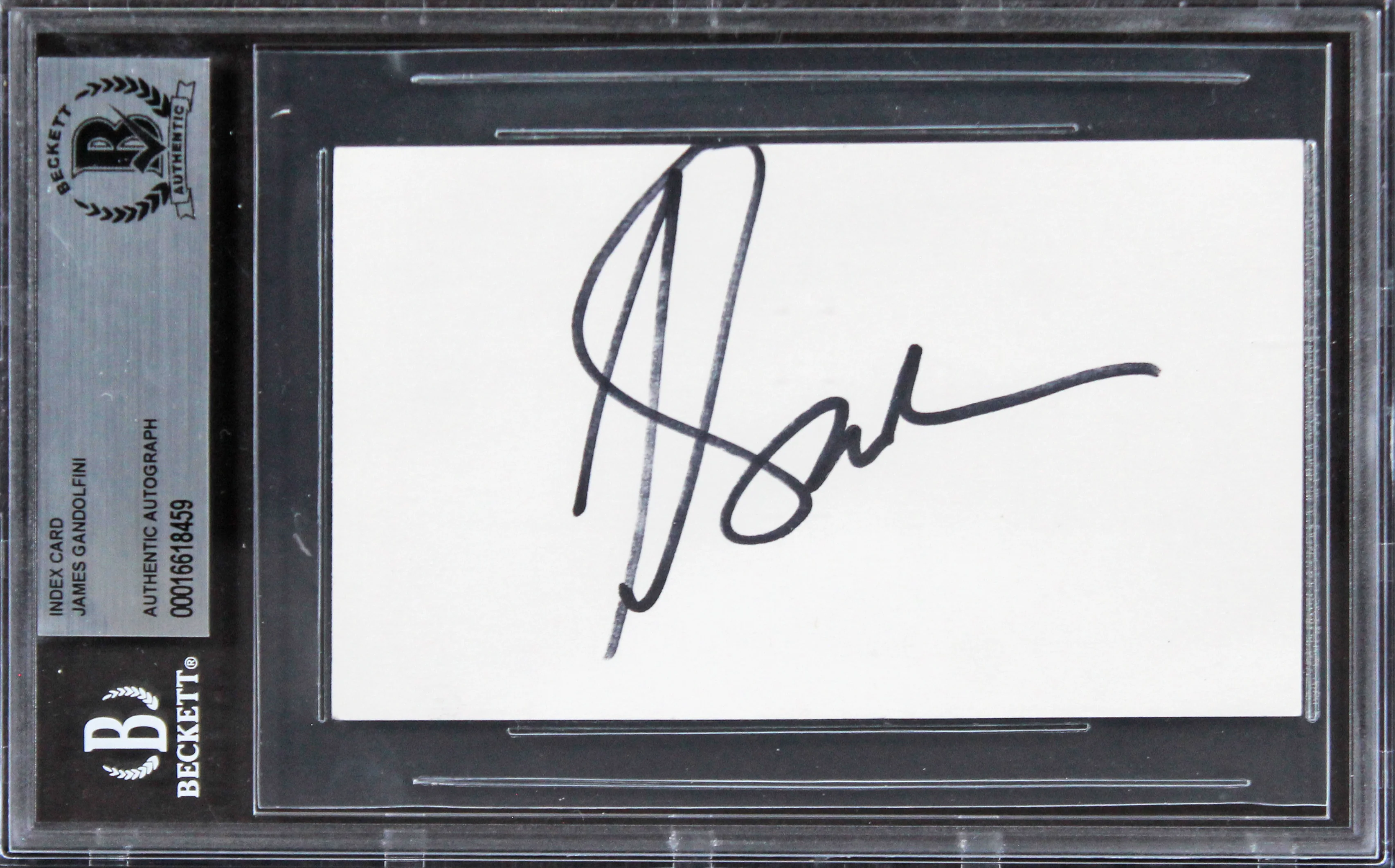 James Gandolfini The Sopranos Authentic Signed 3x5 Index Card BAS Slabbed 2 - Image 2