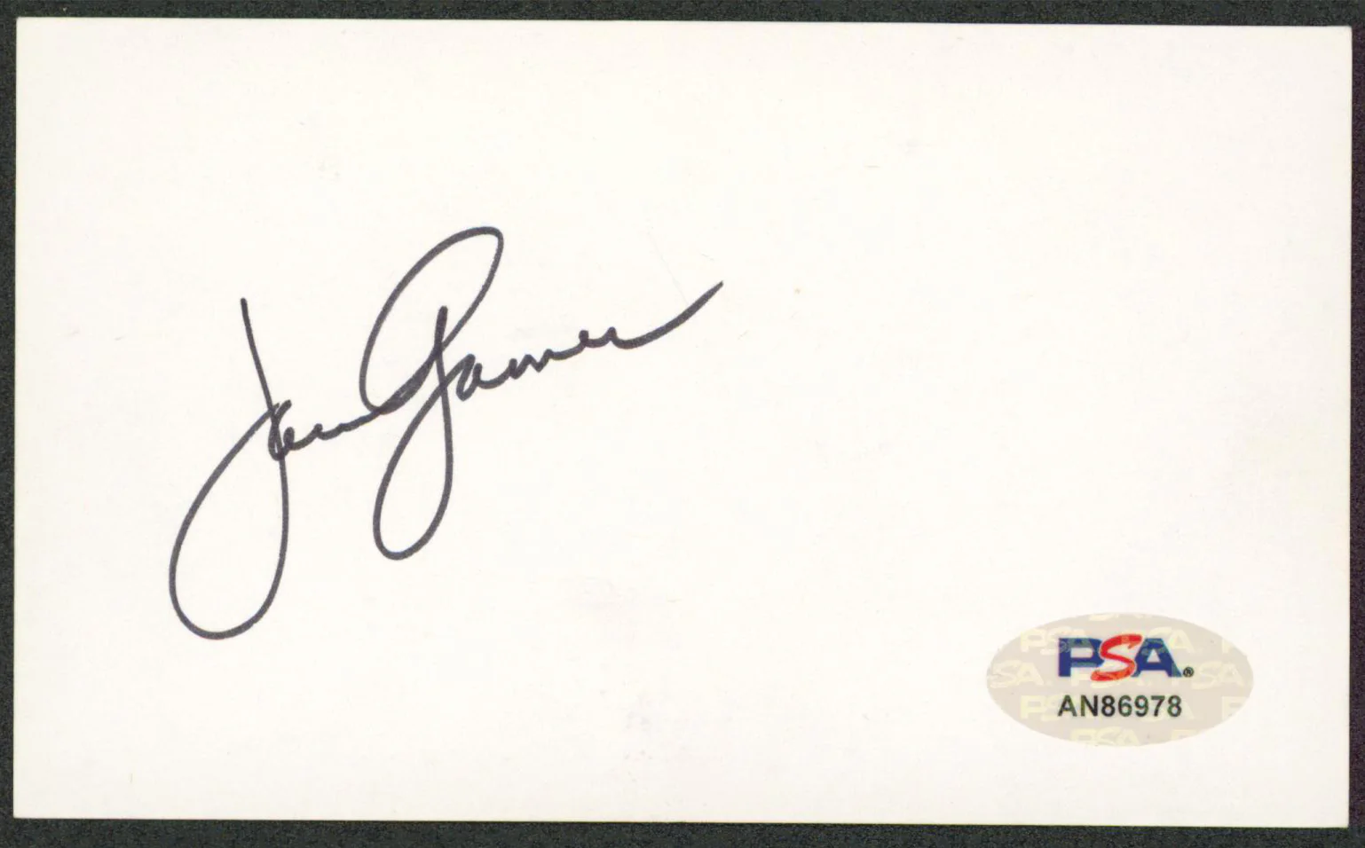 James Garner The Notebook Signed 3x5 Index Card Autographed PSA/DNA #AN86978