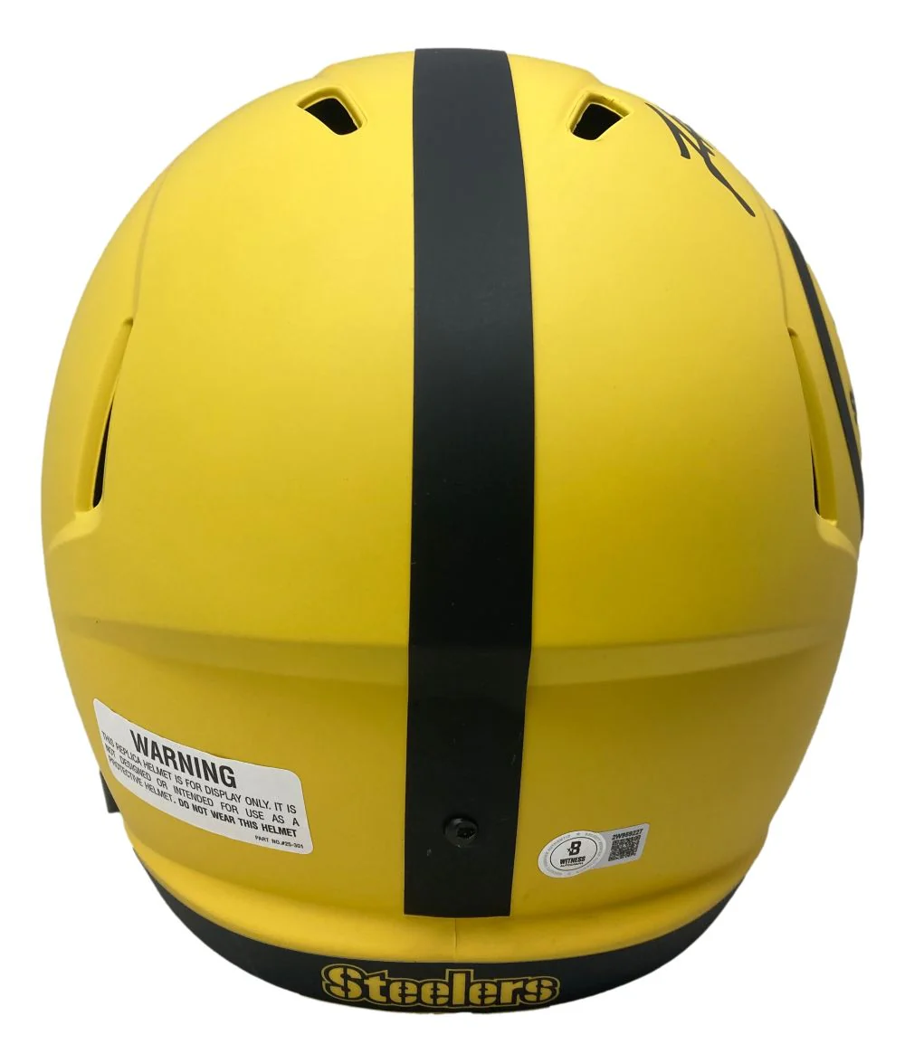 James Harrison Signed Pittsburgh Steelers FS Rave Speed Replica Helmet BAS ITP - Image 3