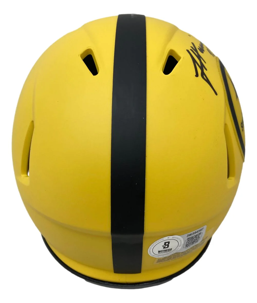 James Harrison Signed Pittsburgh Steelers Rave Mini Speed Helmet BAS - Image 2