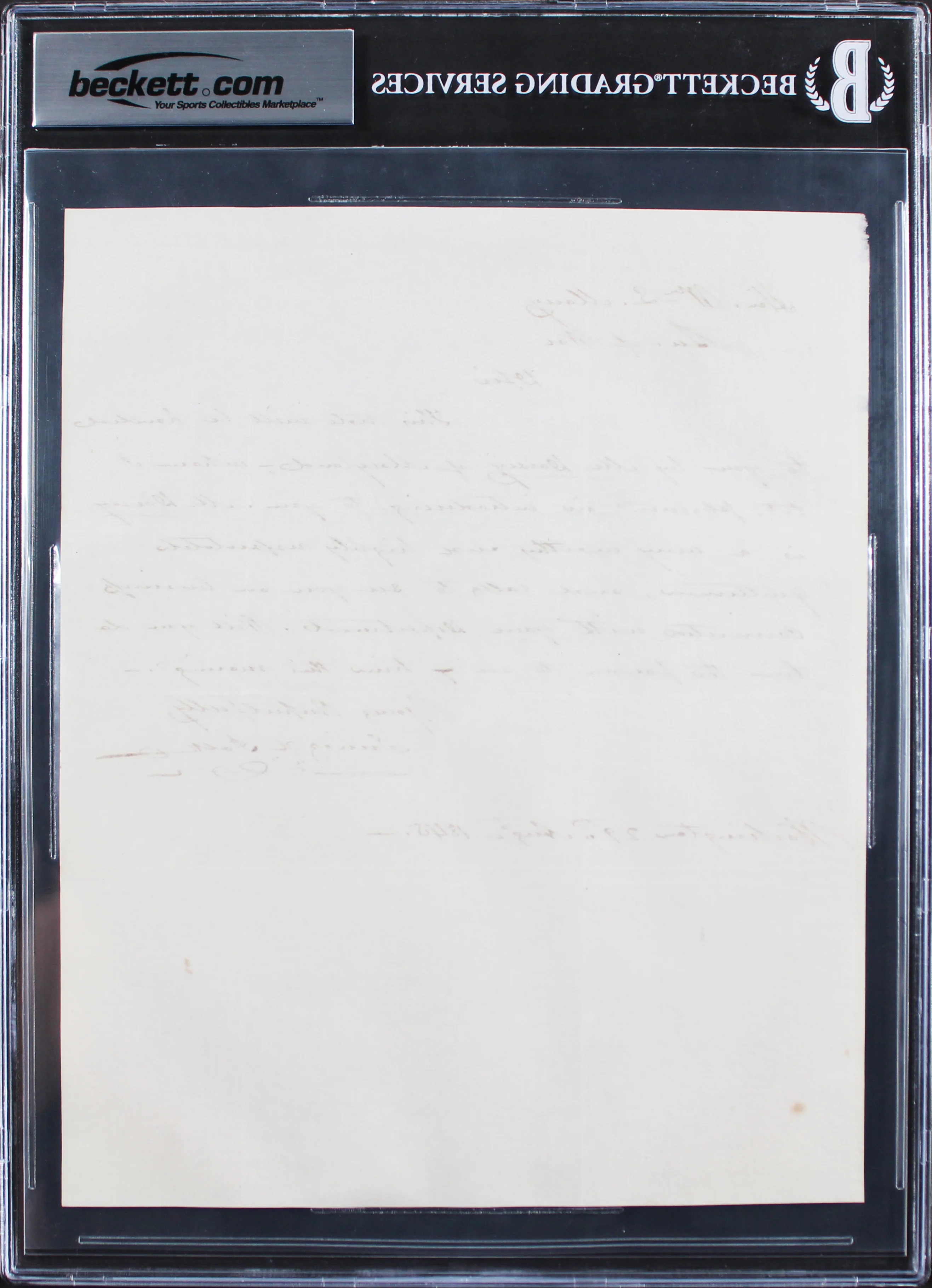 James K. Polk Signed 7.5x9.25 August 1845 Handwritten Letter Auto 9 BAS Slab - Image 3