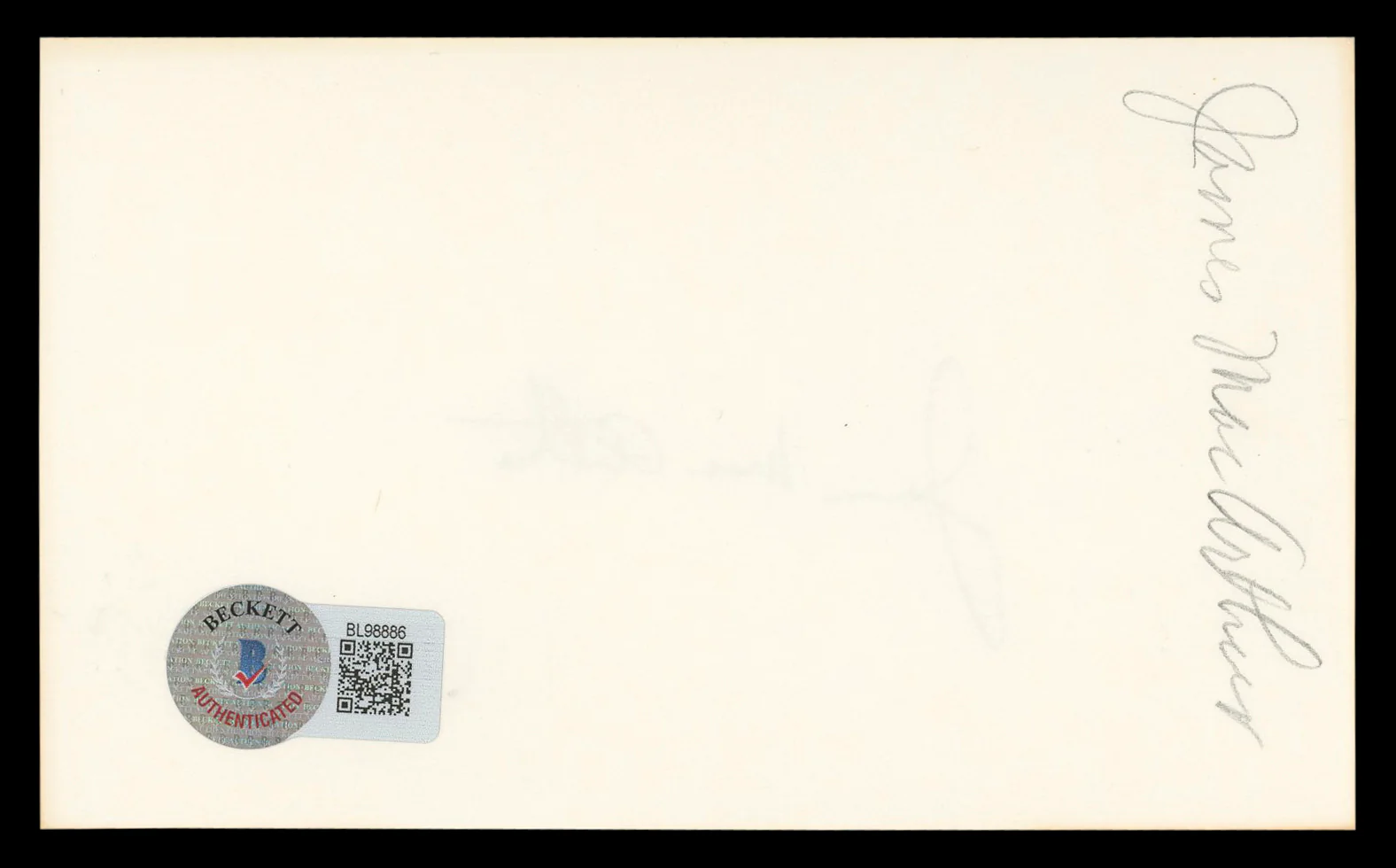 James MacArthur Hawaii Five-O Authentic Signed 3x5 Index Card BAS #BL98886 - Image 3
