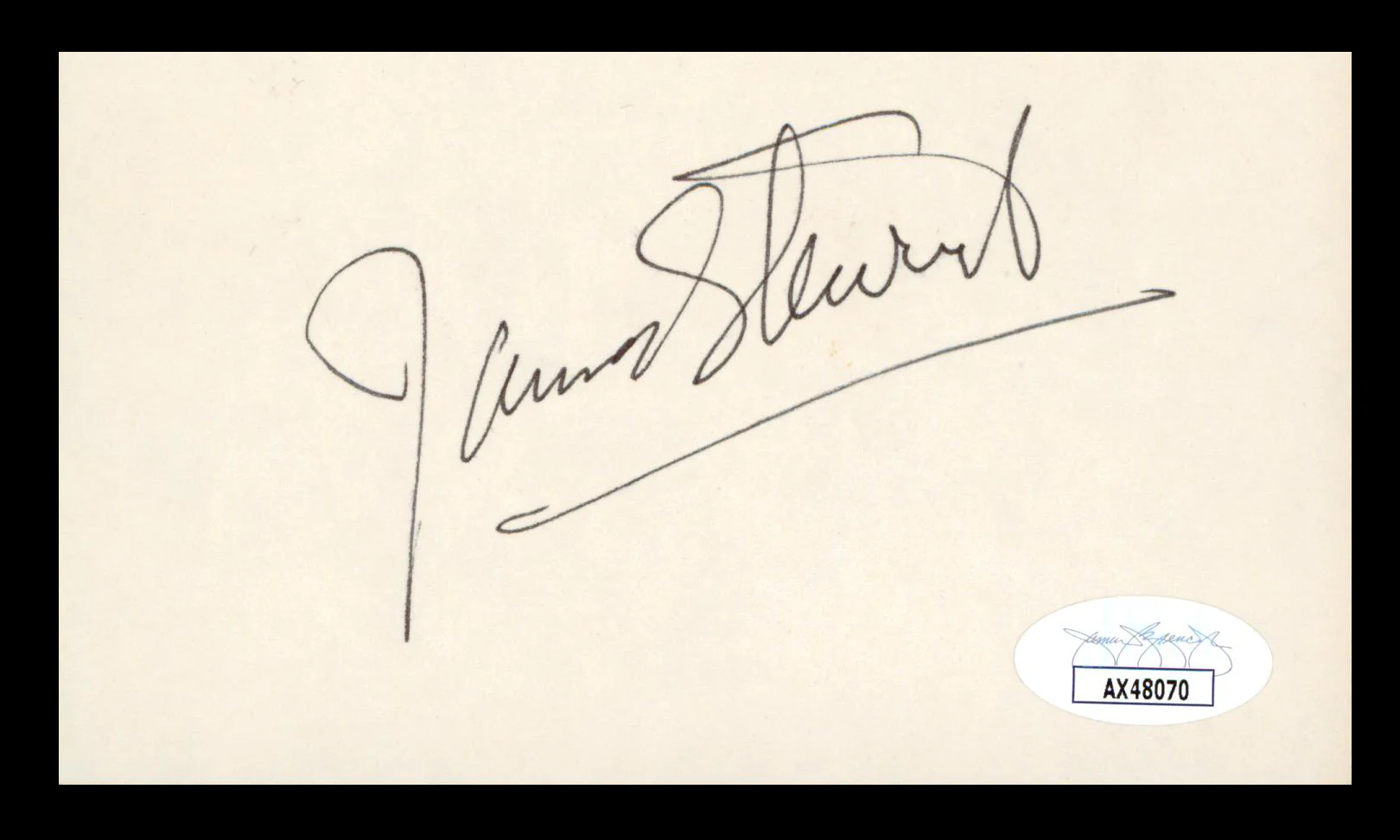 James Stewart It's a Wonderful Life Authentic Signed 3x5 Index Card JSA - Image 2