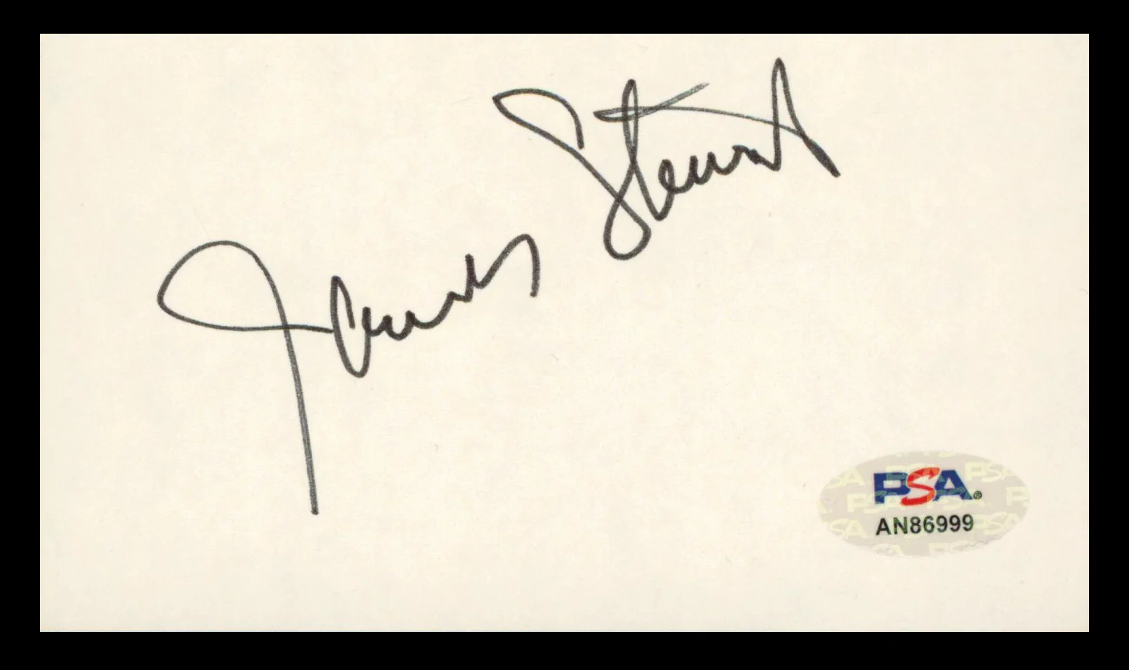 James Stewart It's a Wonderful Life Authentic Signed 3x5 Index Card PSA/DNA - Image 2