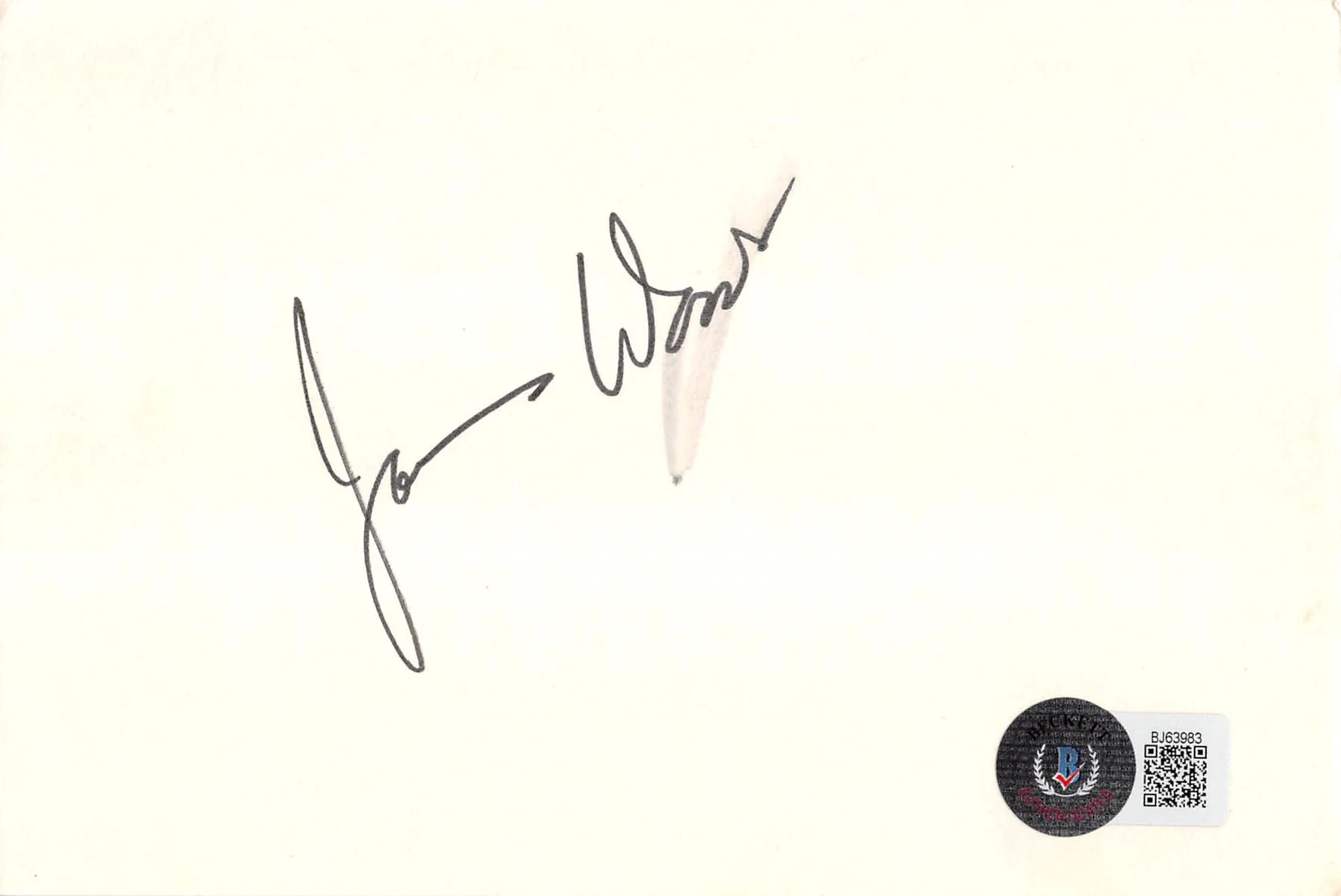James Woods Hercules Authentic Signed 4x6 Index Card Autographed BAS #BJ63983 - Image 2