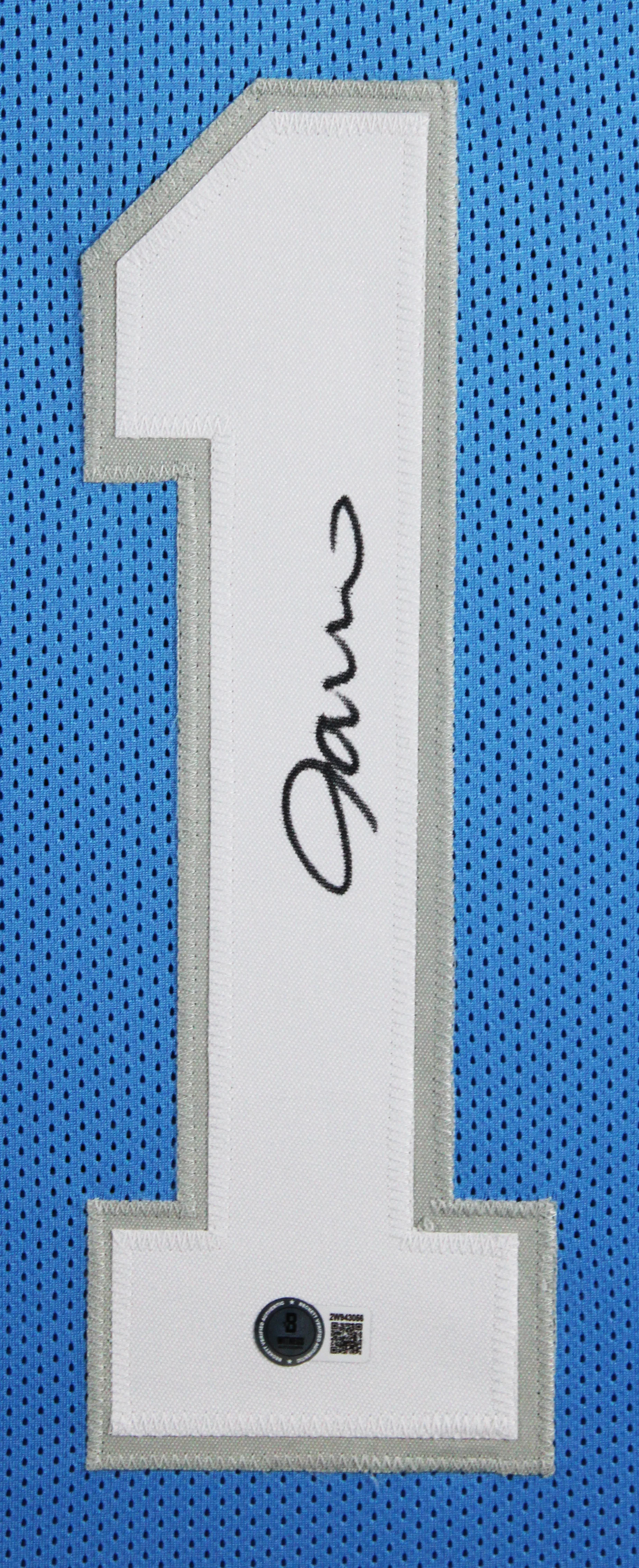 Jameson Williams Authentic Signed Blue Pro Style Framed Jersey BAS Witnessed 3 - Image 3