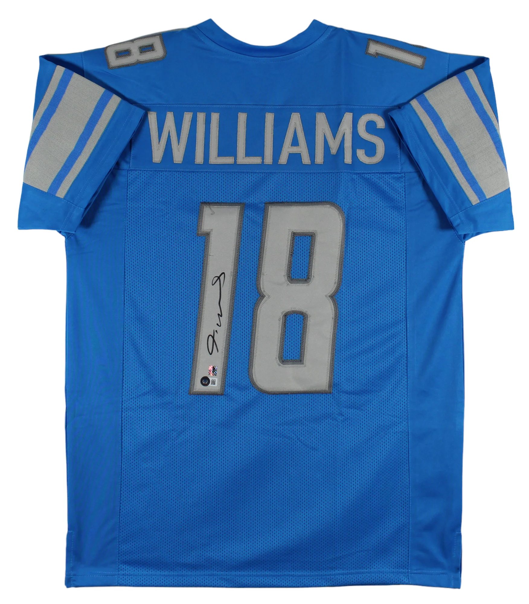 Jameson Williams Authentic Signed Blue Pro Style Jersey BAS Witnessed - Image 2