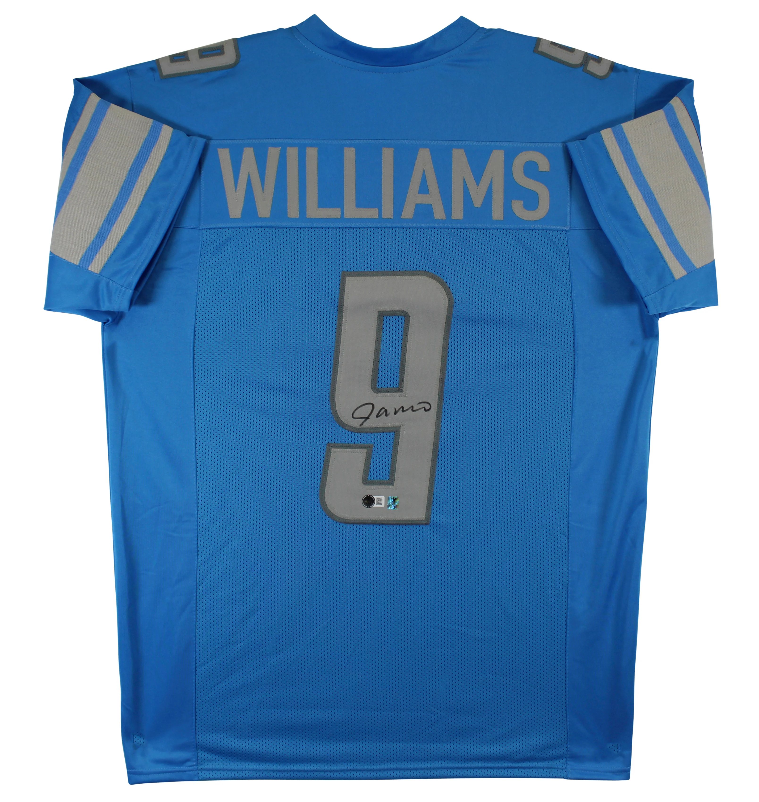 Jameson Williams Authentic Signed Blue Pro Style Jersey BAS Witnessed 2 - Image 2
