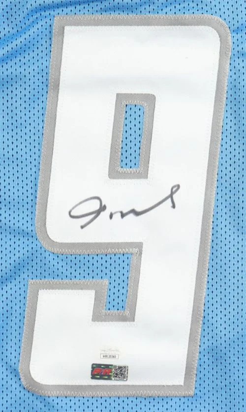 Jameson Williams Detroit Signed Light Blue Football Jersey JSA Hologram - Image 2