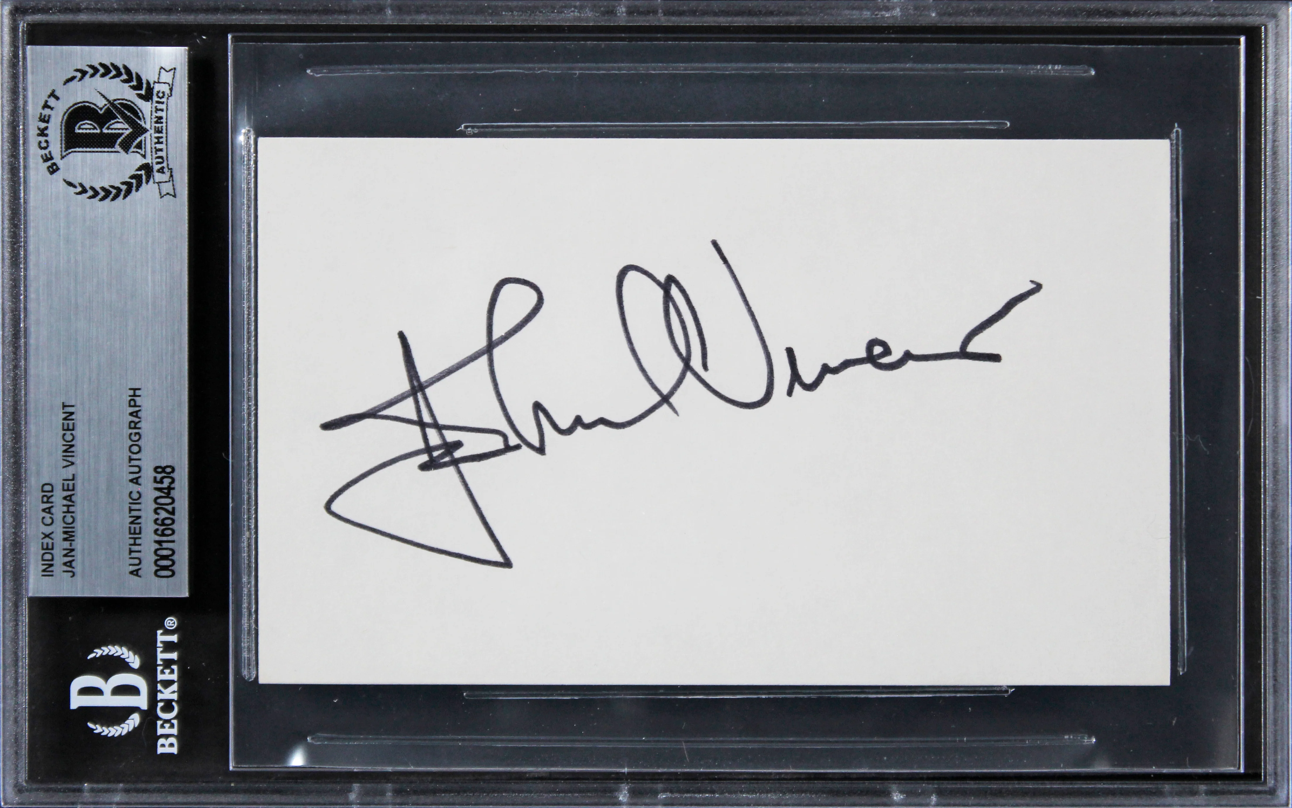 Jan-Michael Vincent Airwolf Authentic Signed 3x5 Index Card BAS Slabbed - Image 2