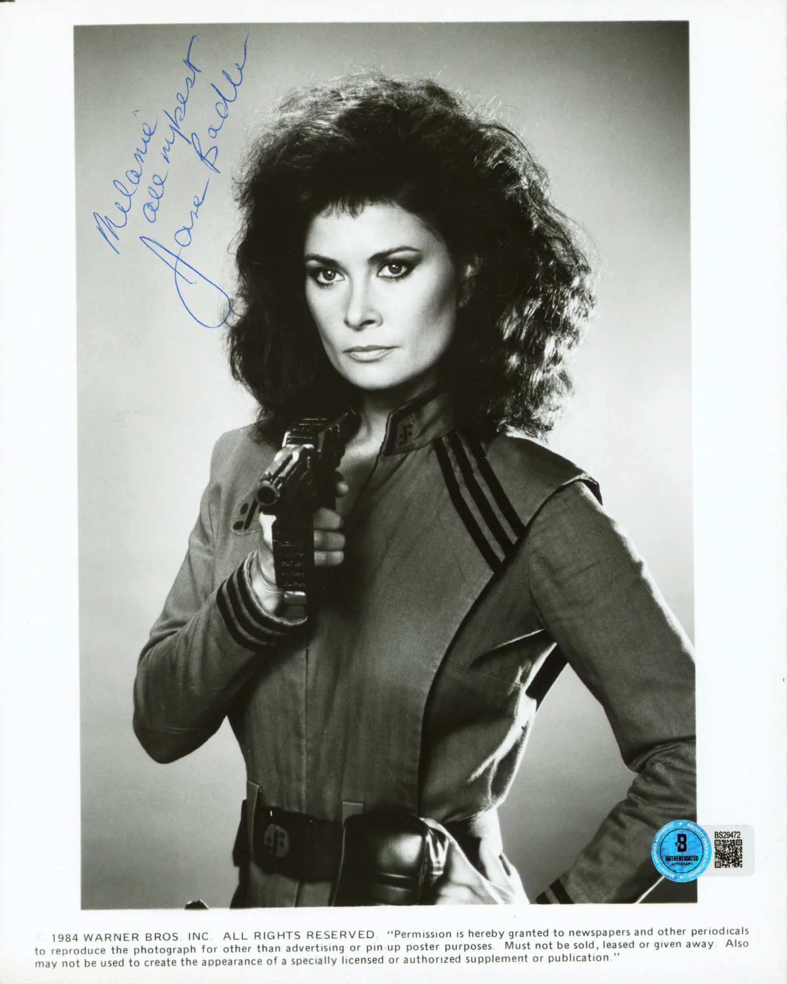 Jane Badler V the TV Series "Melanie All My Best" Signed 8x10 Photo BAS #BS29472 - Image 2